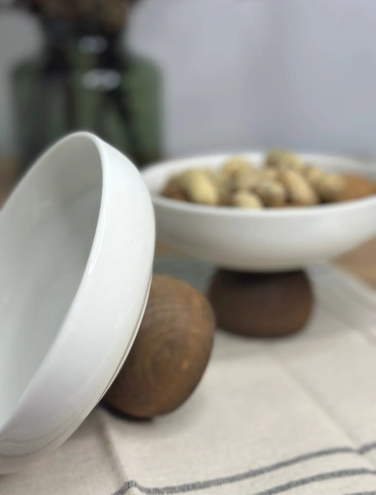 Wooden Legged Porcelain Bowl