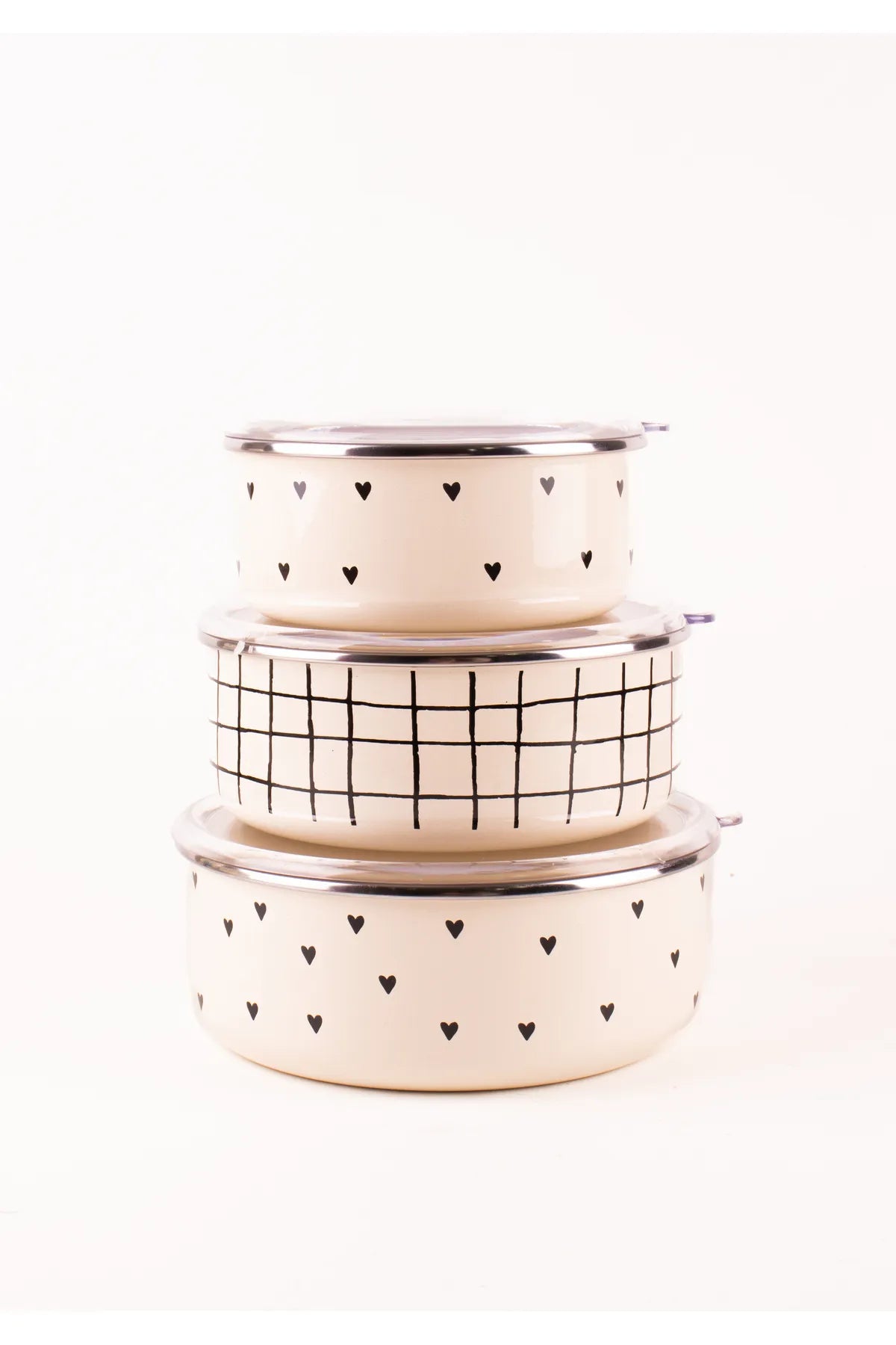 Black Cupid Enamel Trio Storage Box Set