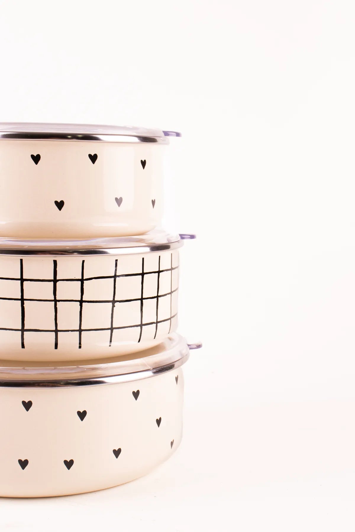 Black Cupid Enamel Trio Storage Box Set