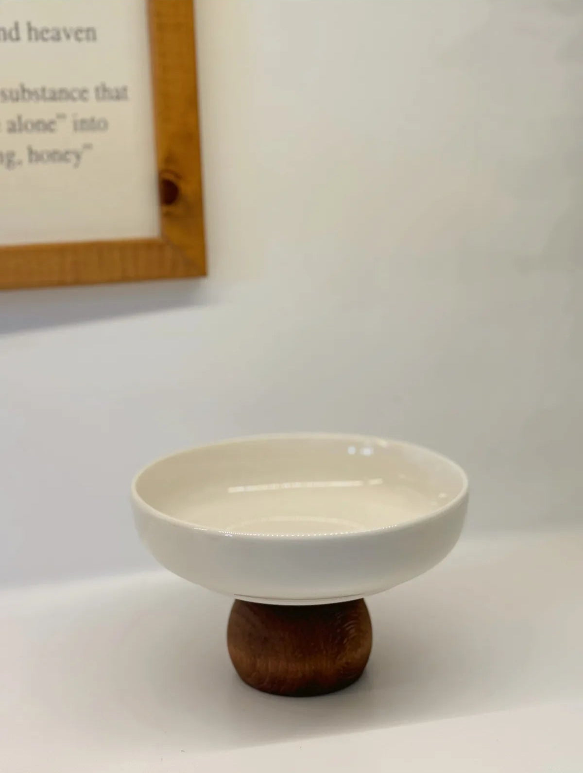 Wooden Legged Porcelain Bowl