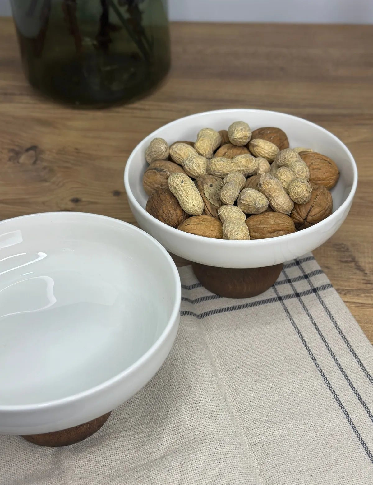 Wooden Legged Porcelain Bowl