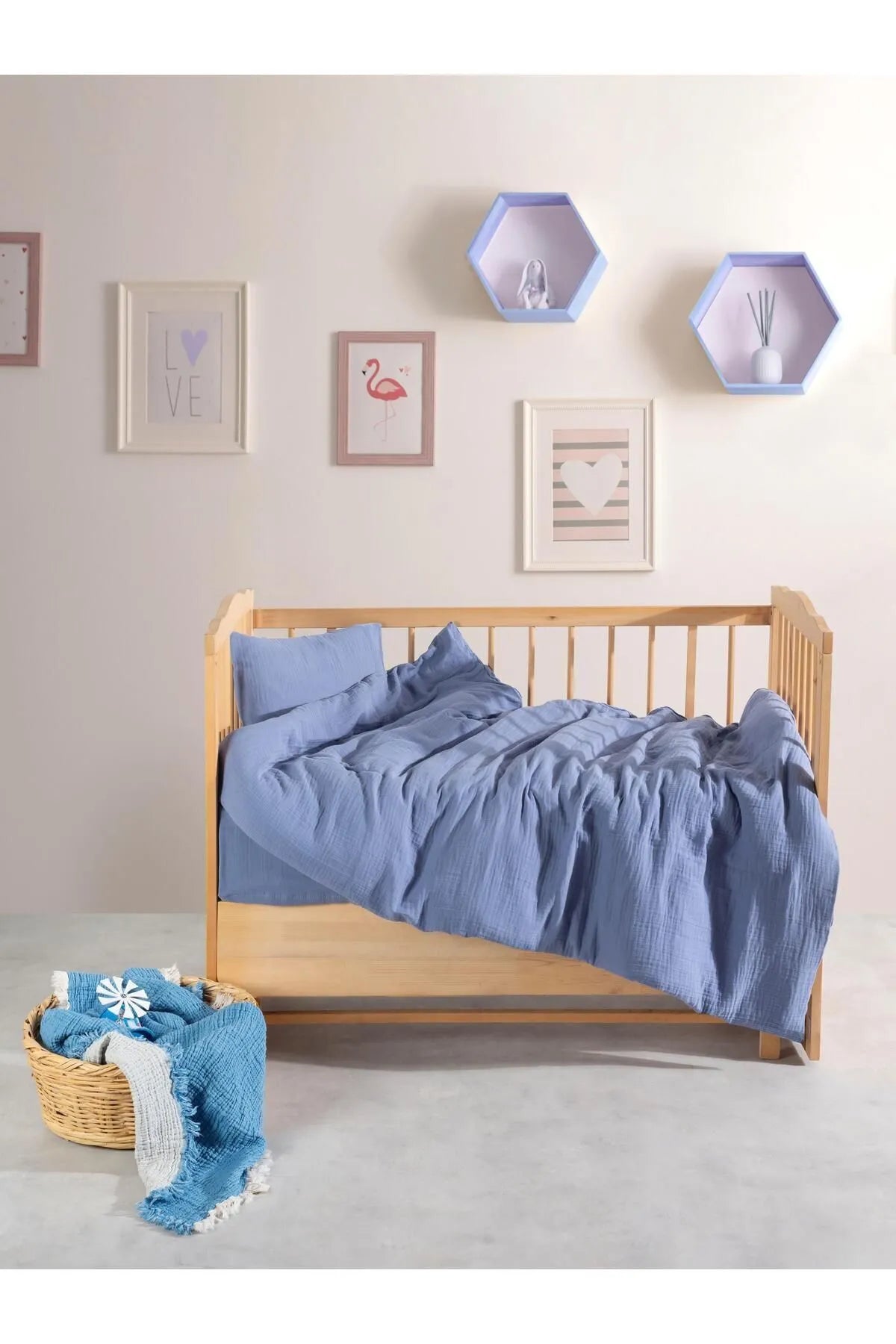 Muslin 100% Natural Cotton Baby Duvet Cover Set 100 X 150cm