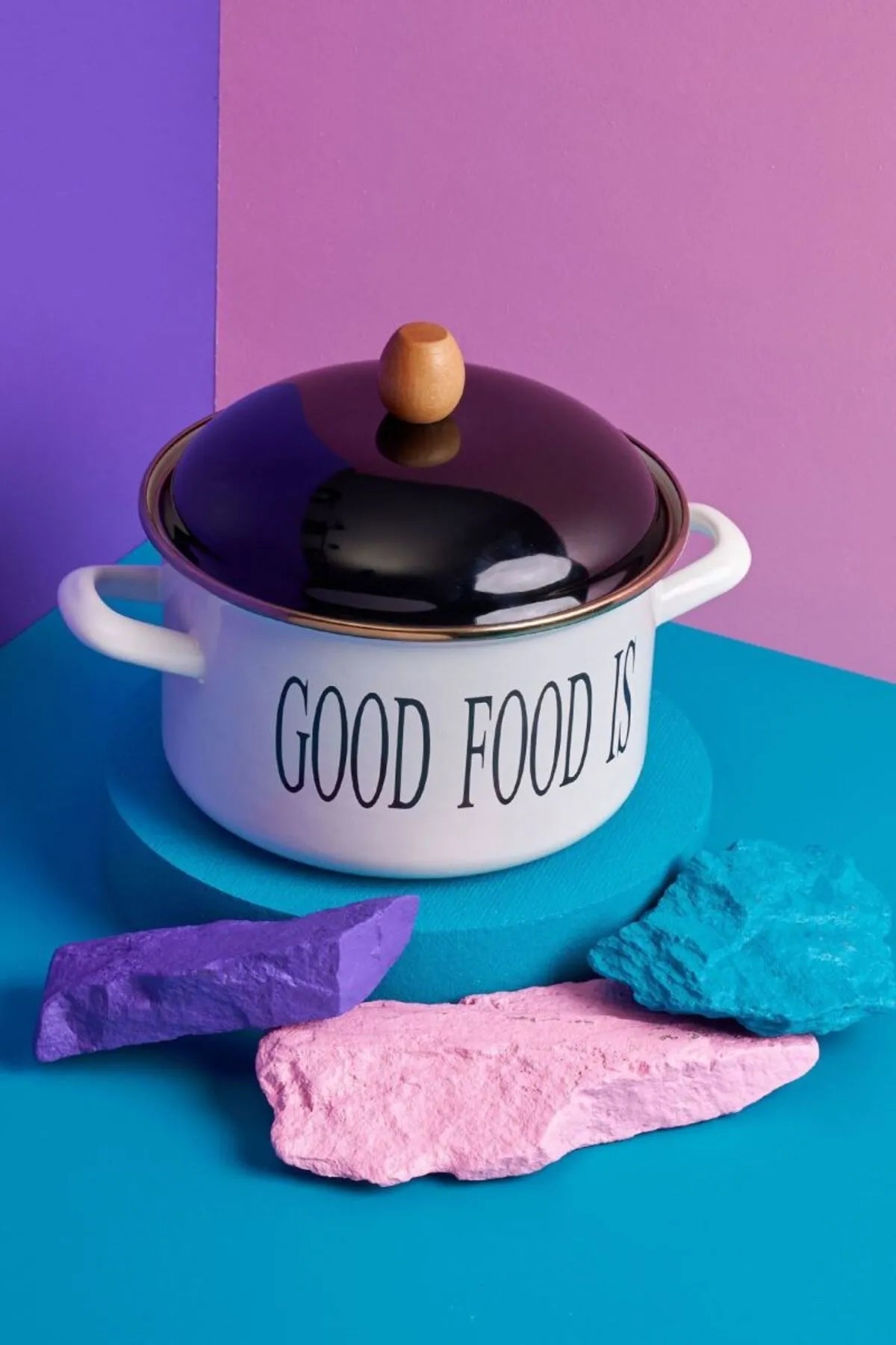 Enamel Pot 20 cm Motto Series