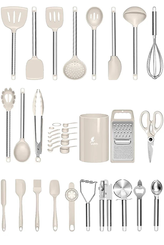 Marbella 35 Piece Stainless Steel Silicone Kitchen Set