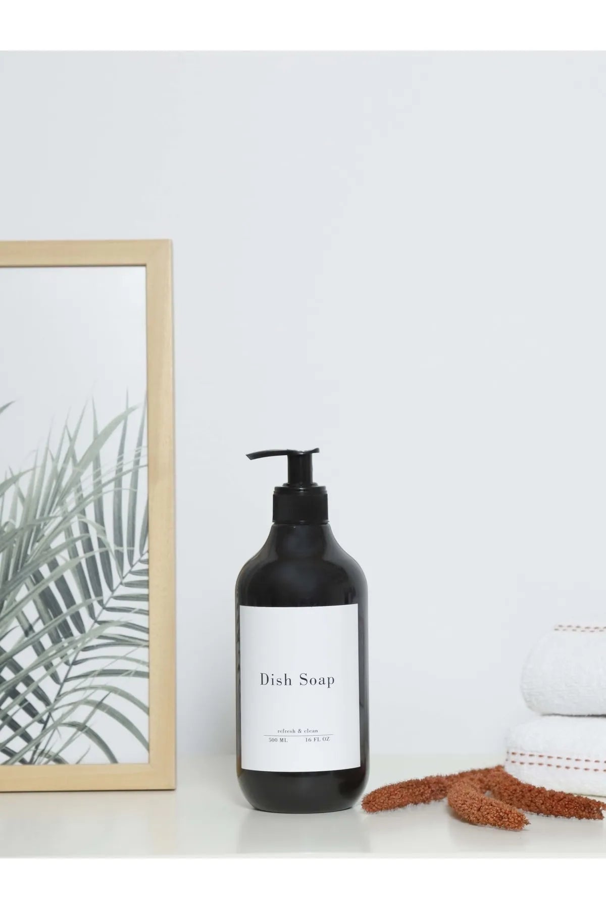 Soap Dispenser Black Plastic Bottle - 500 ml 1 Piece