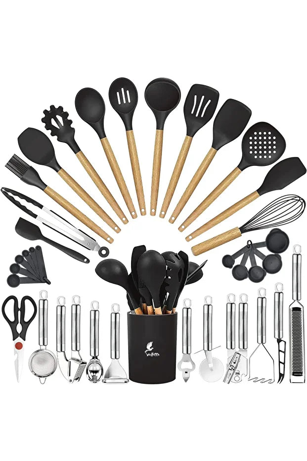 Marselis 35 Piece Wooden Silicone Kitchen Set