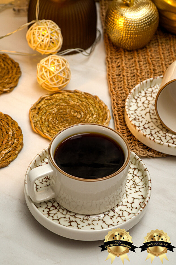Yakamoz Porcelain Tea/Cappuccino Cup 2 Person Set