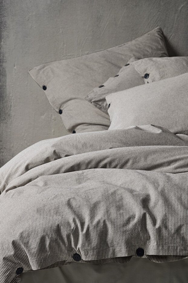 Shirt 100% Cotton Washable Vintage Duvet Cover Set - Anthracite