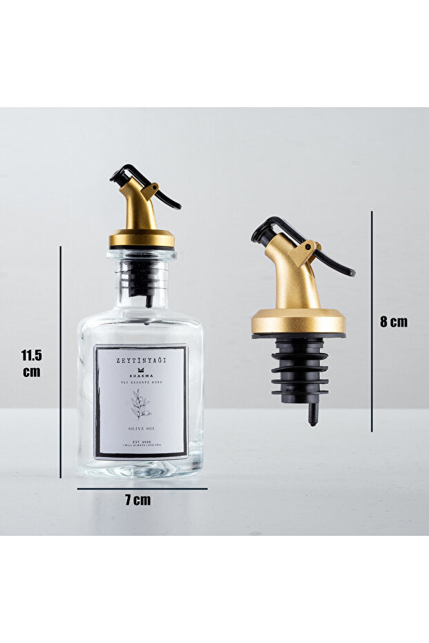 Wooden Stand Transparent 3 Piece 250 ml Oil Can - White Label