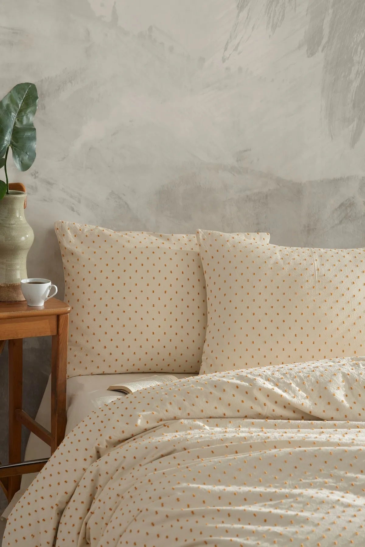 Freya Orange 100% Cotton Washable Duvet Cover Set