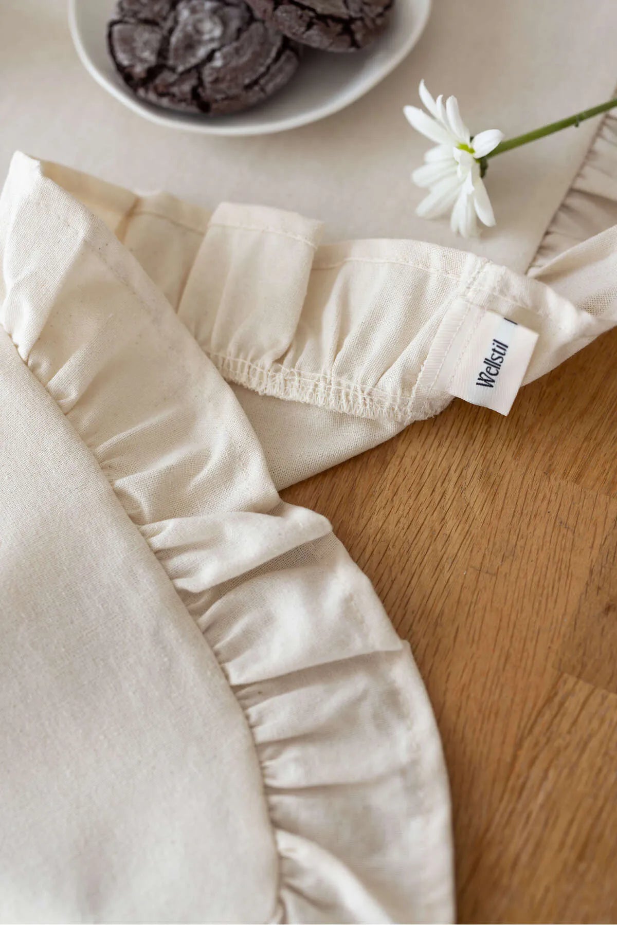 Ruffled Linen Runner 40 X 110 Cm