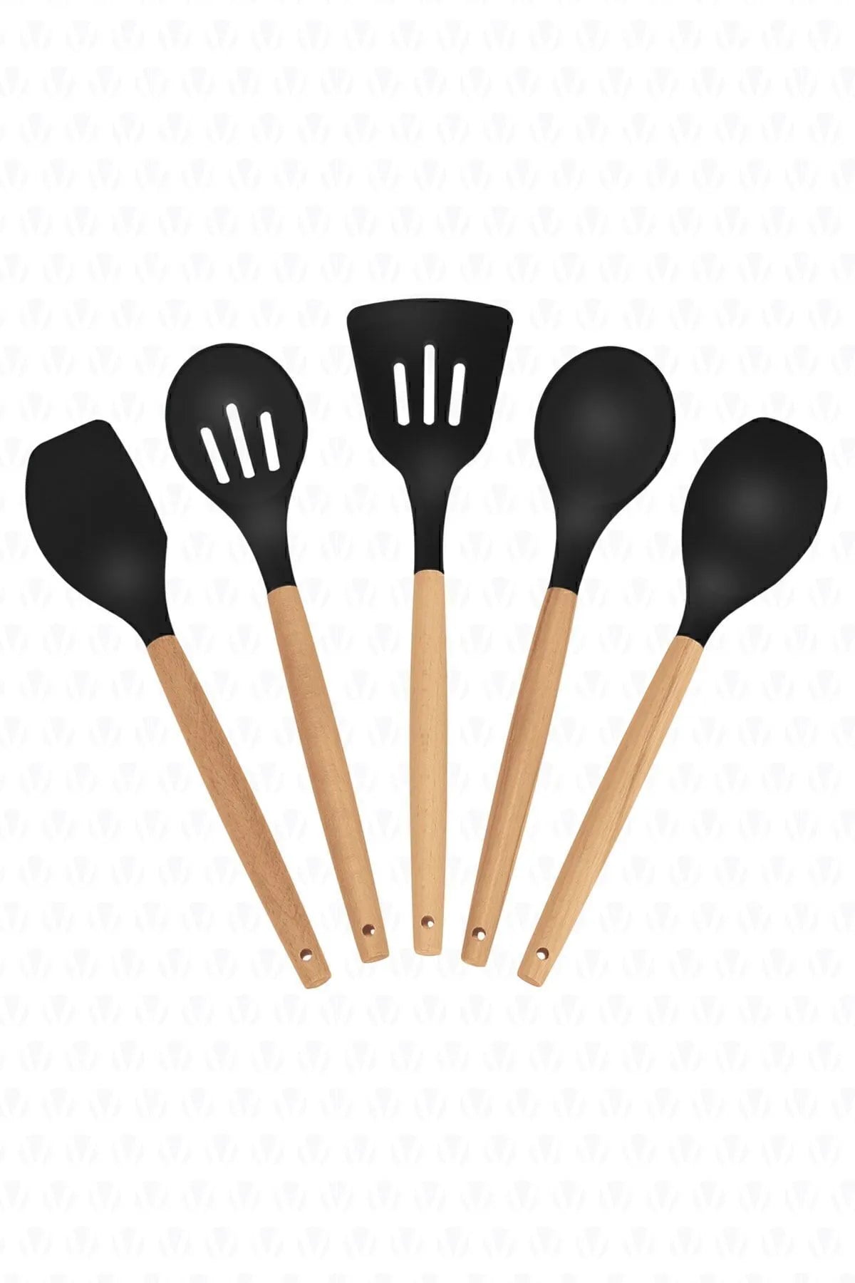 Lingo Bamboo 5 Piece Silicone Kitchen Set