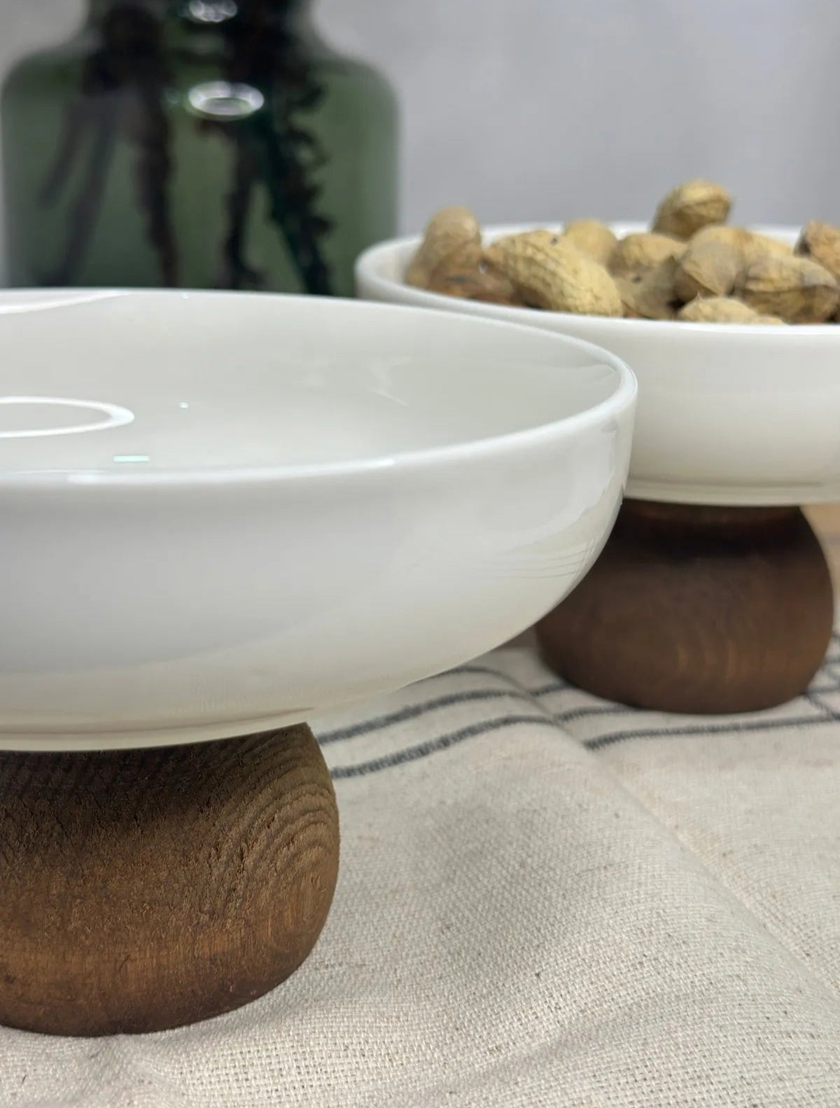 Wooden Legged Porcelain Bowl