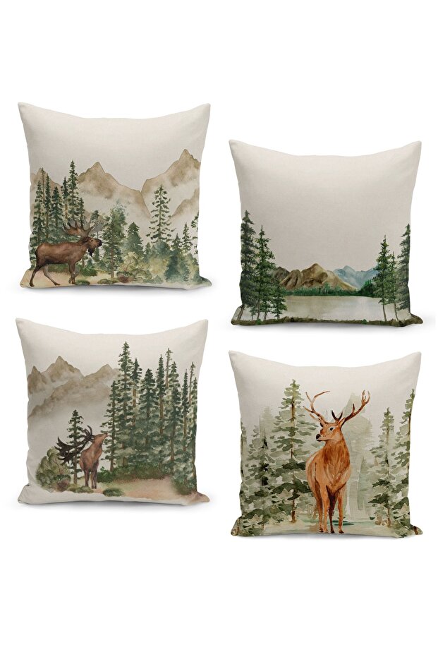 4 Piece Pillow Cover Double Sided Digital Print