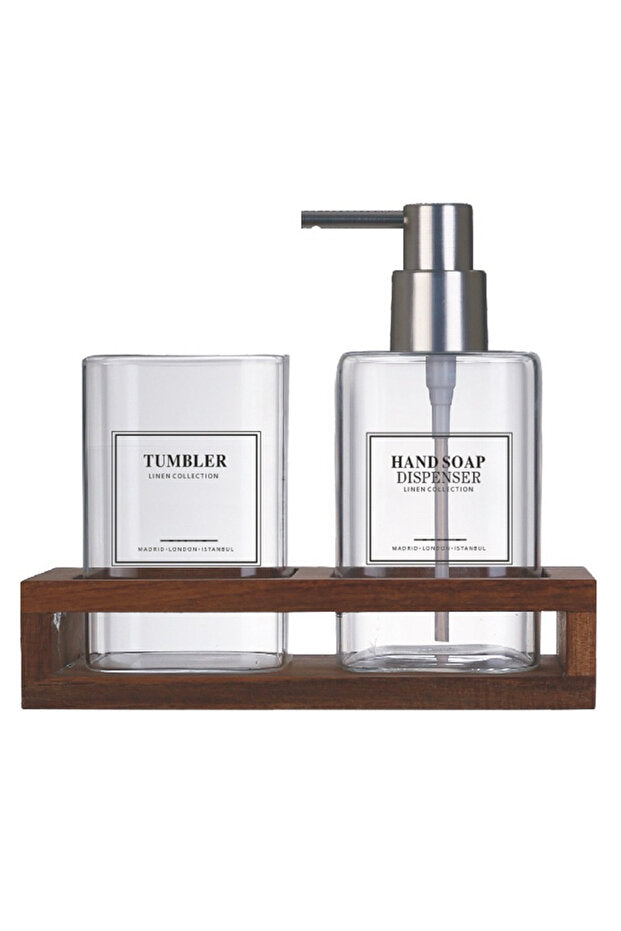 Bathroom Set with Accacia Stand