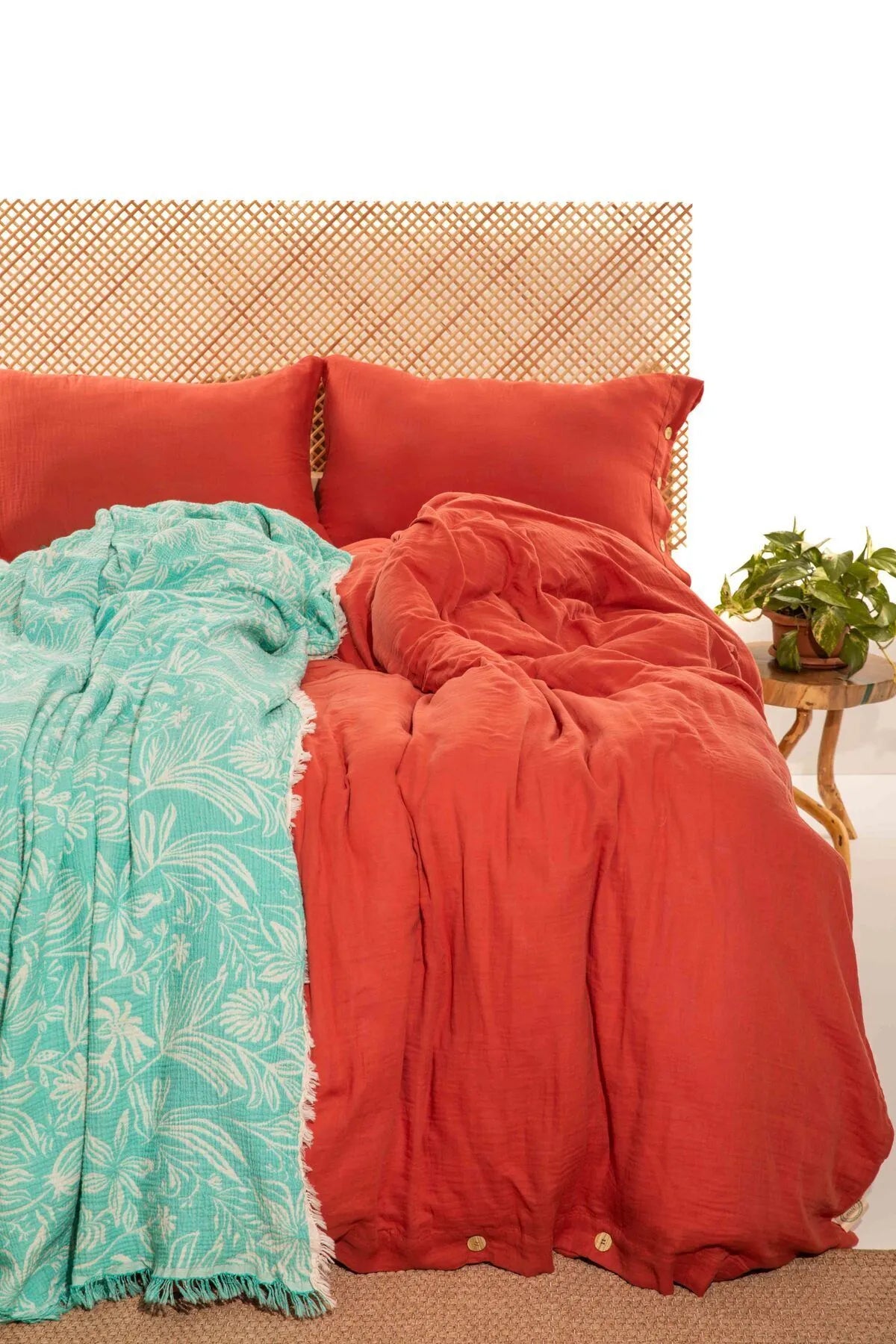Cloudy Mood 2 Layer Muslin Double Duvet Cover Set