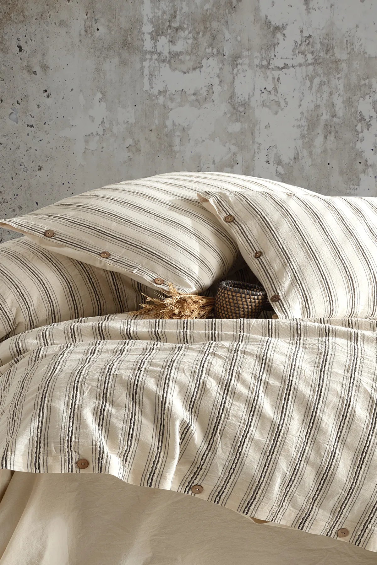 Ares 100% Cotton Washable Vintage Duvet Cover Set