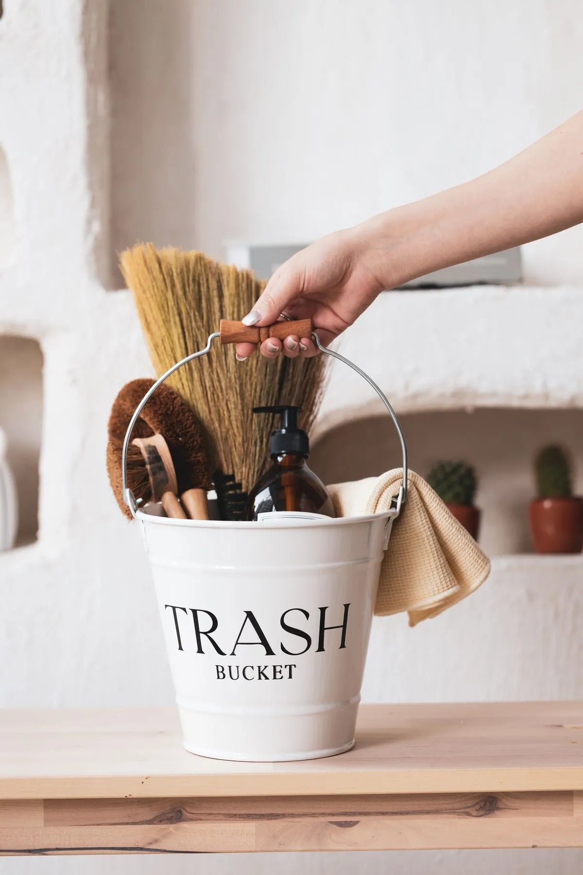 Galvanized Cleaning Trash Bucket