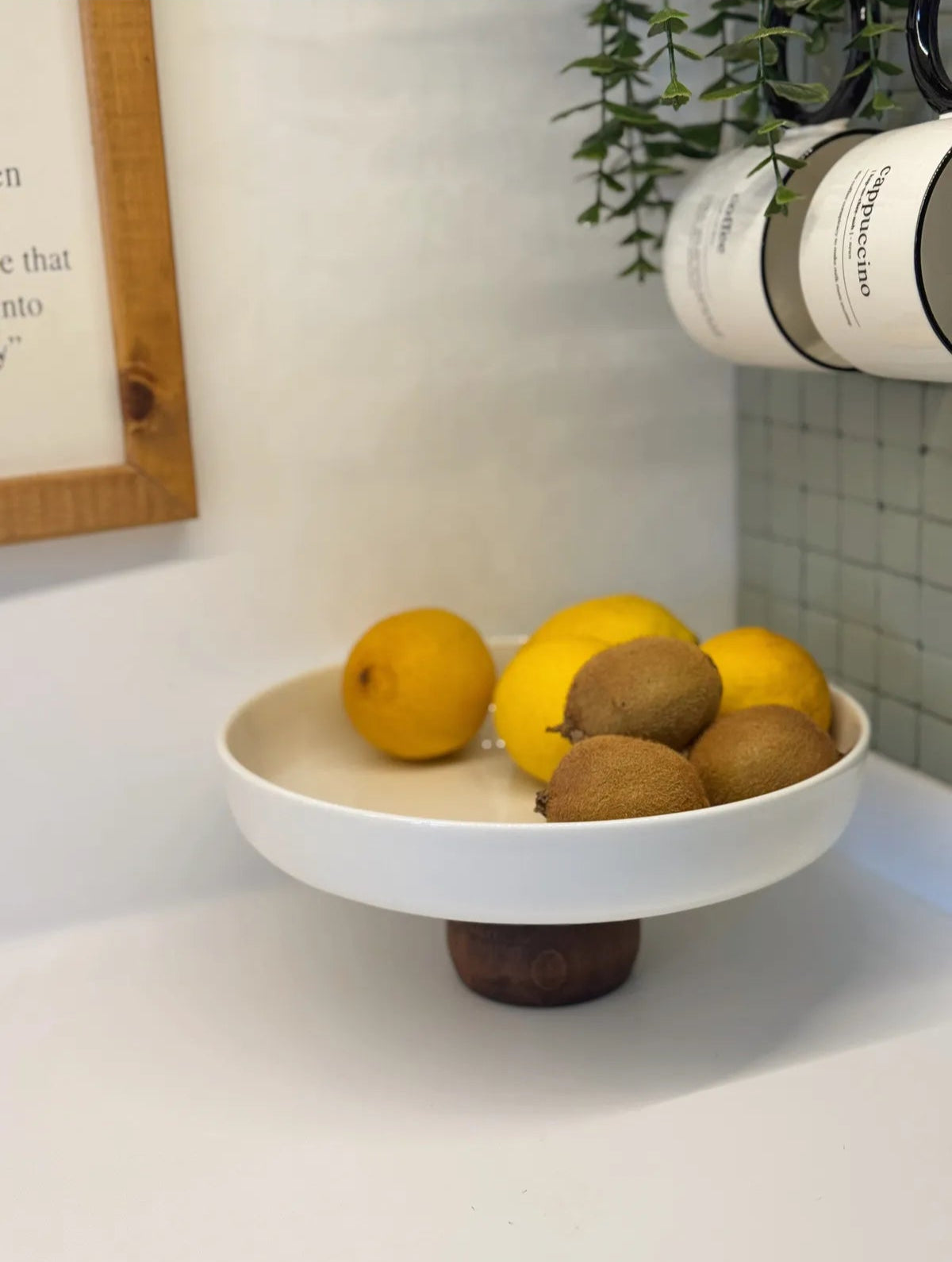Wooden Legged Porcelain Bowl