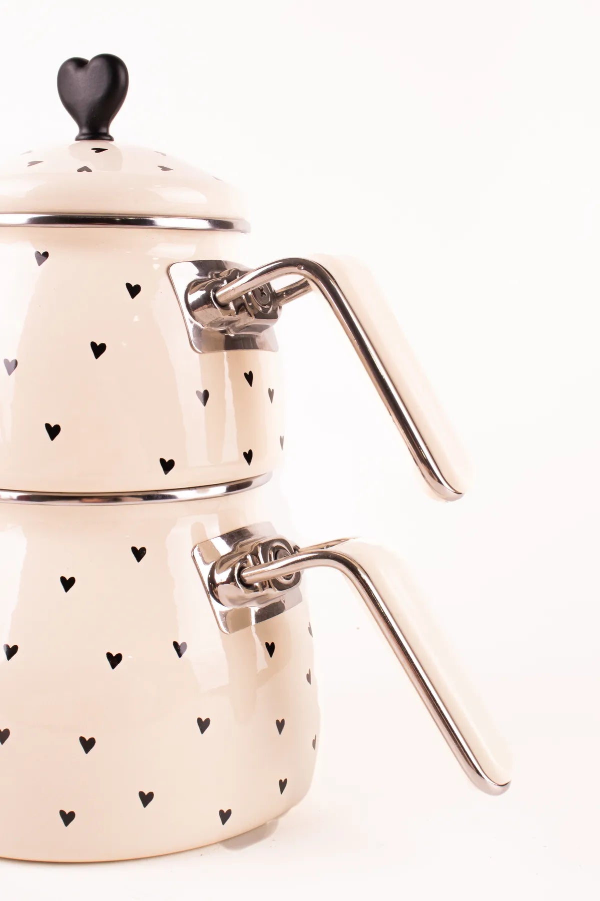 Black Cupid Enamel Teapot