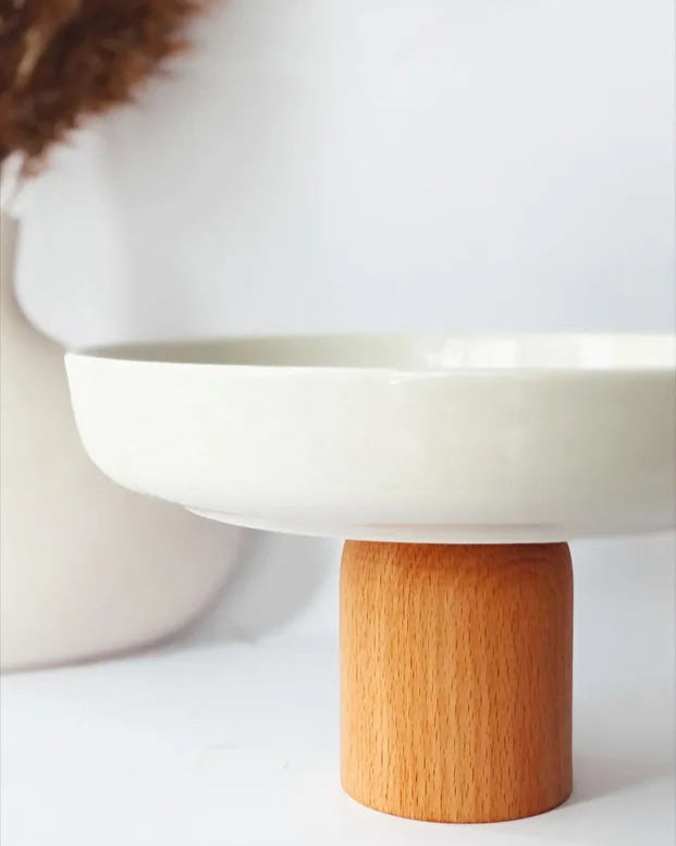 Porcelain Wooden Presentation Bowl 25 cm
