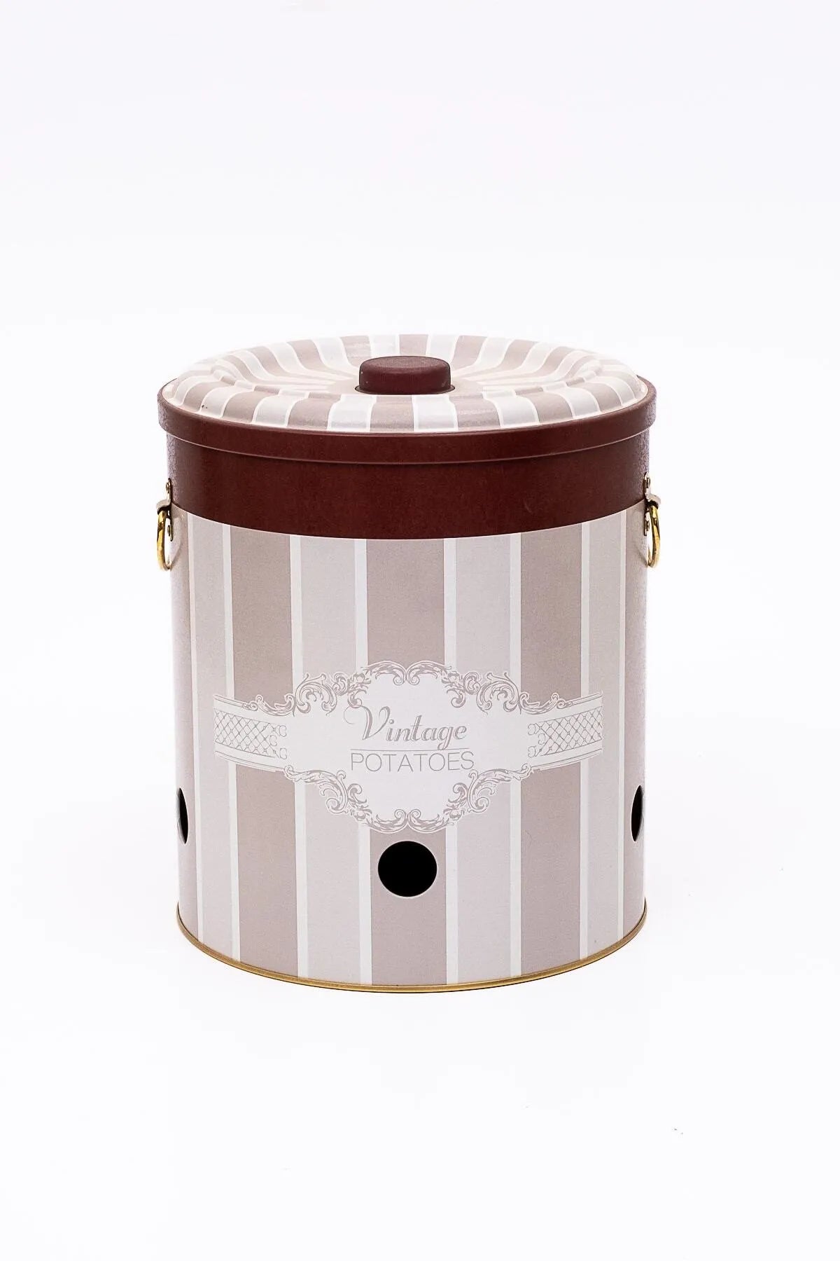 Vintage Elegance Metal Potatoes Storage Container