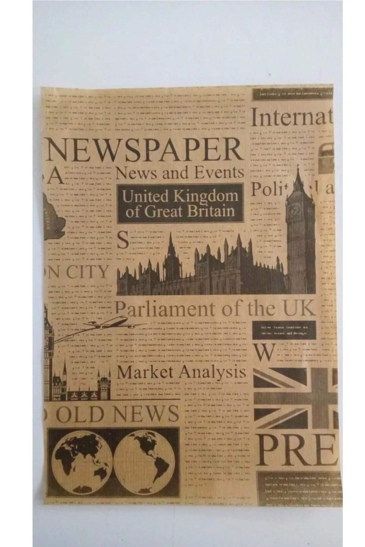50 Pieces Vintage Newspaper Presentation Paper