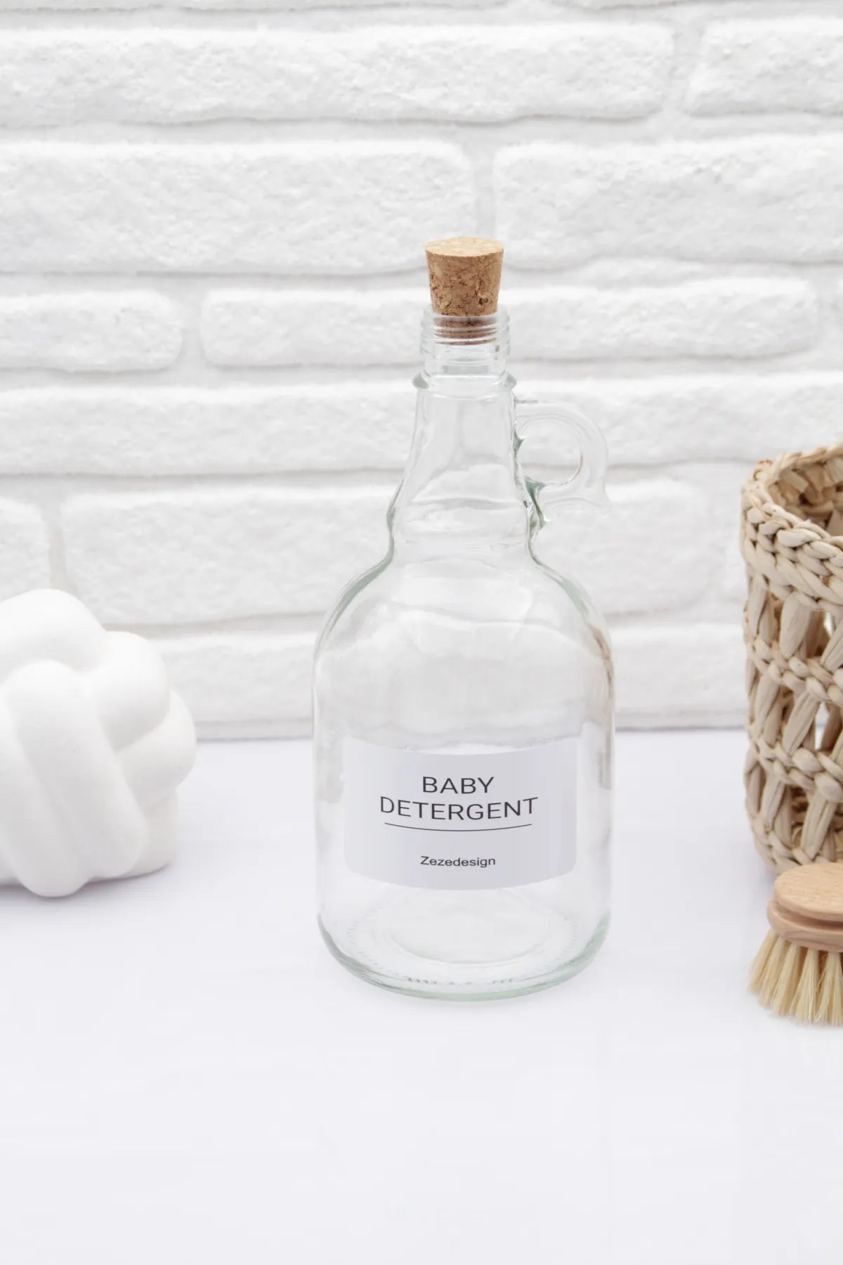 Wooden Lid Glass Bottle 1000 ml