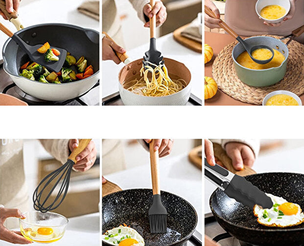 Verrazano 28 Piece Silicone Kitchen Set - Black