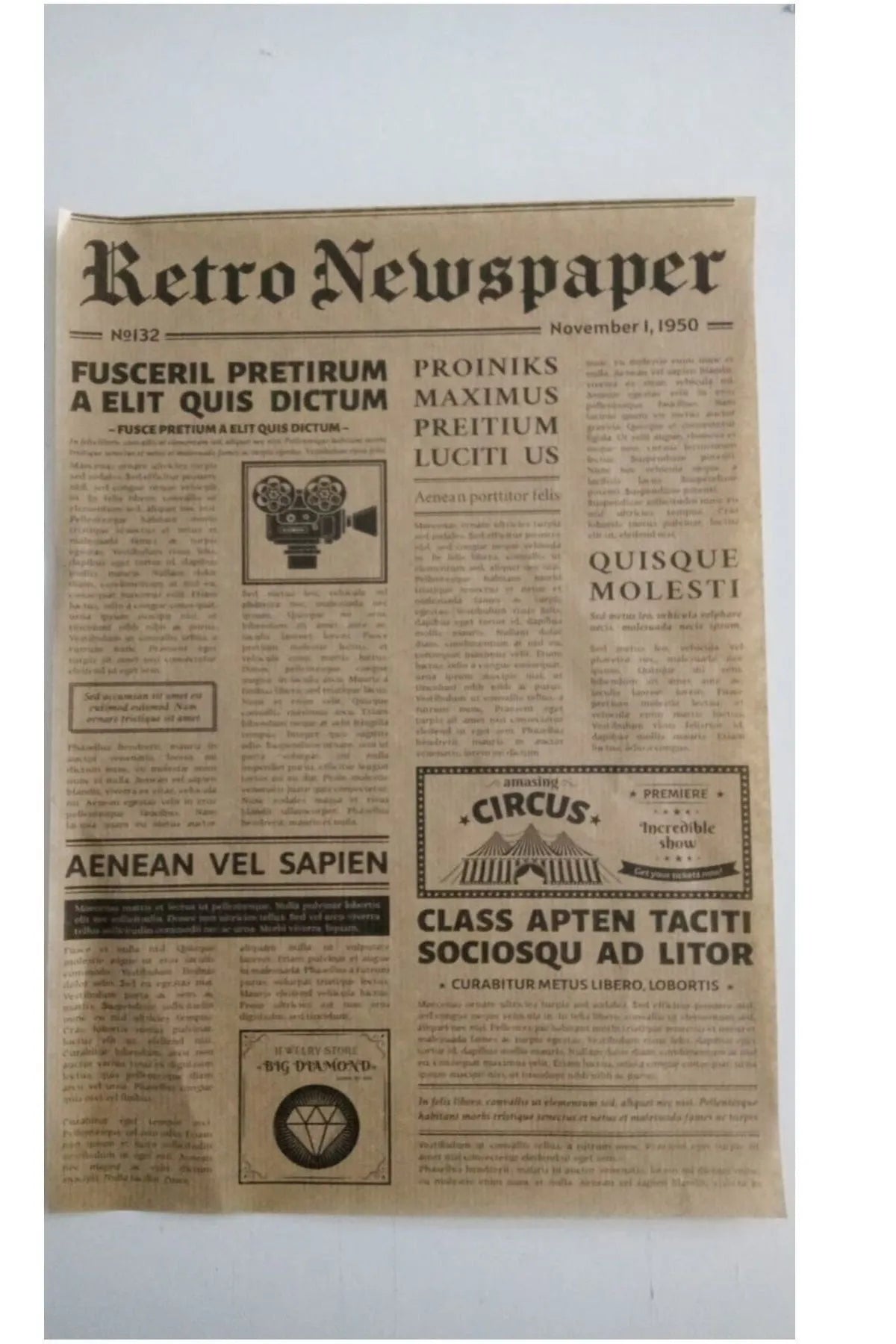 50 Pieces Vintage Newspaper Presentation Paper