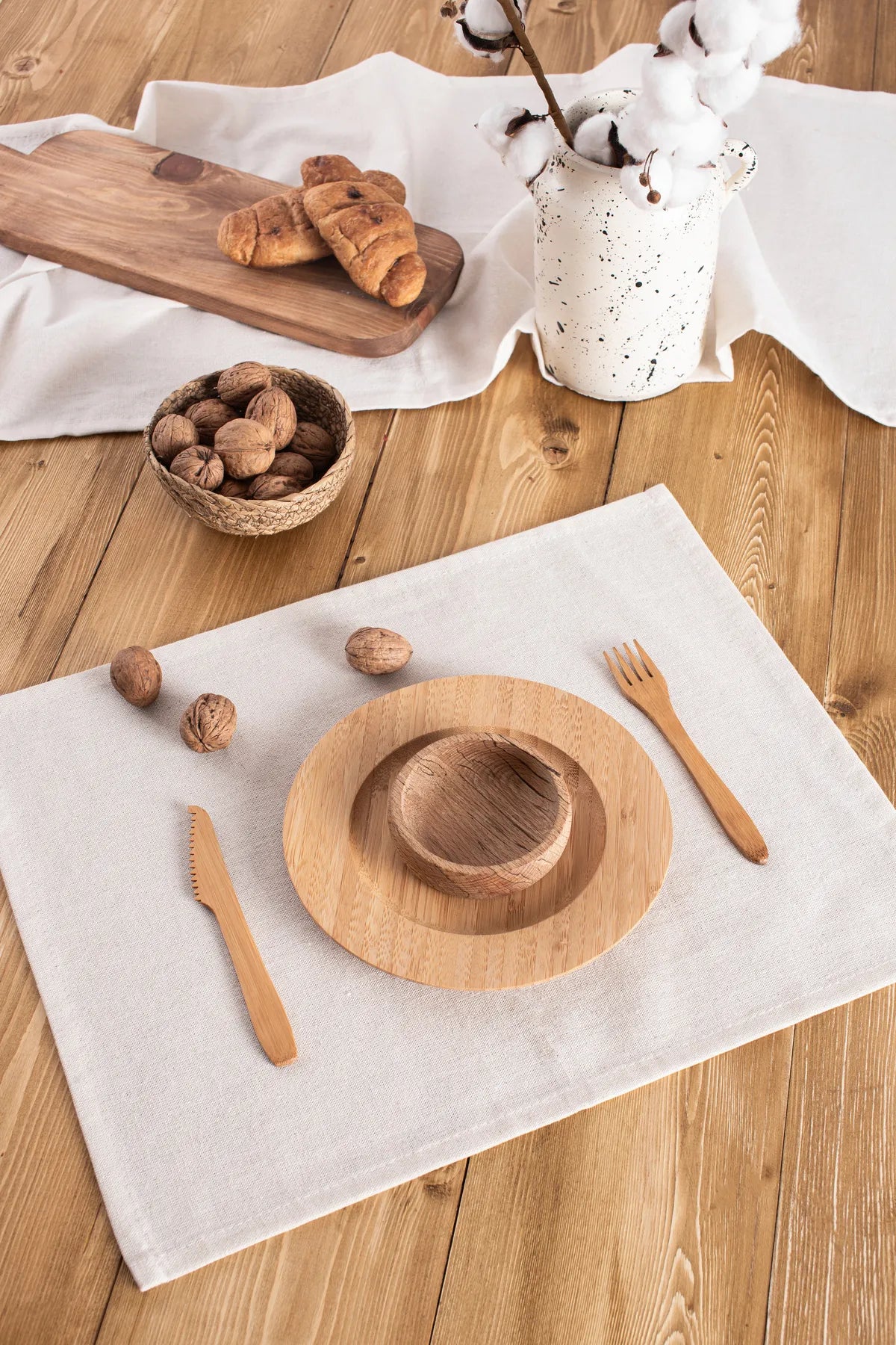 8 Pack Organic Raw Texture Linen Amercian Service Placemat 35 X 45 Cm