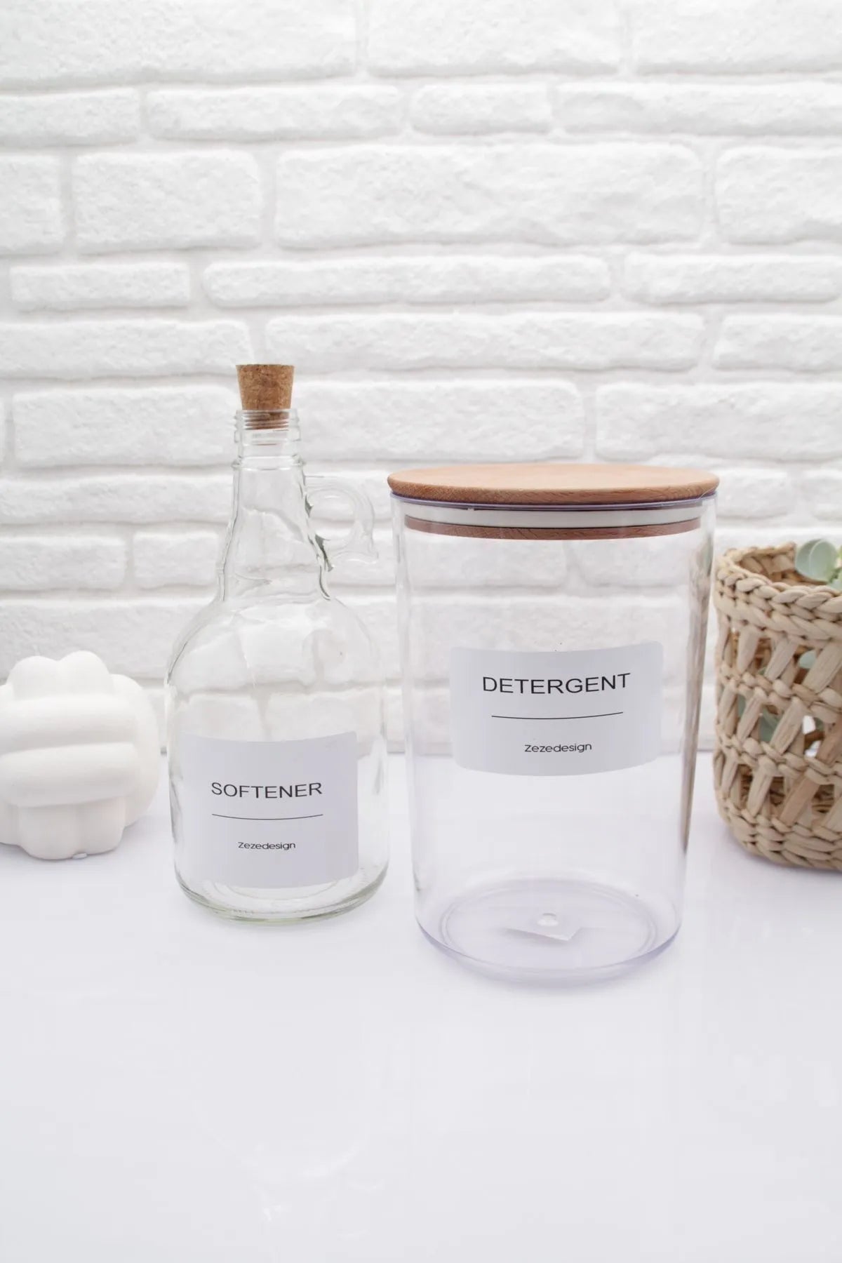Wooden Lid 2 Piece Laundry Set