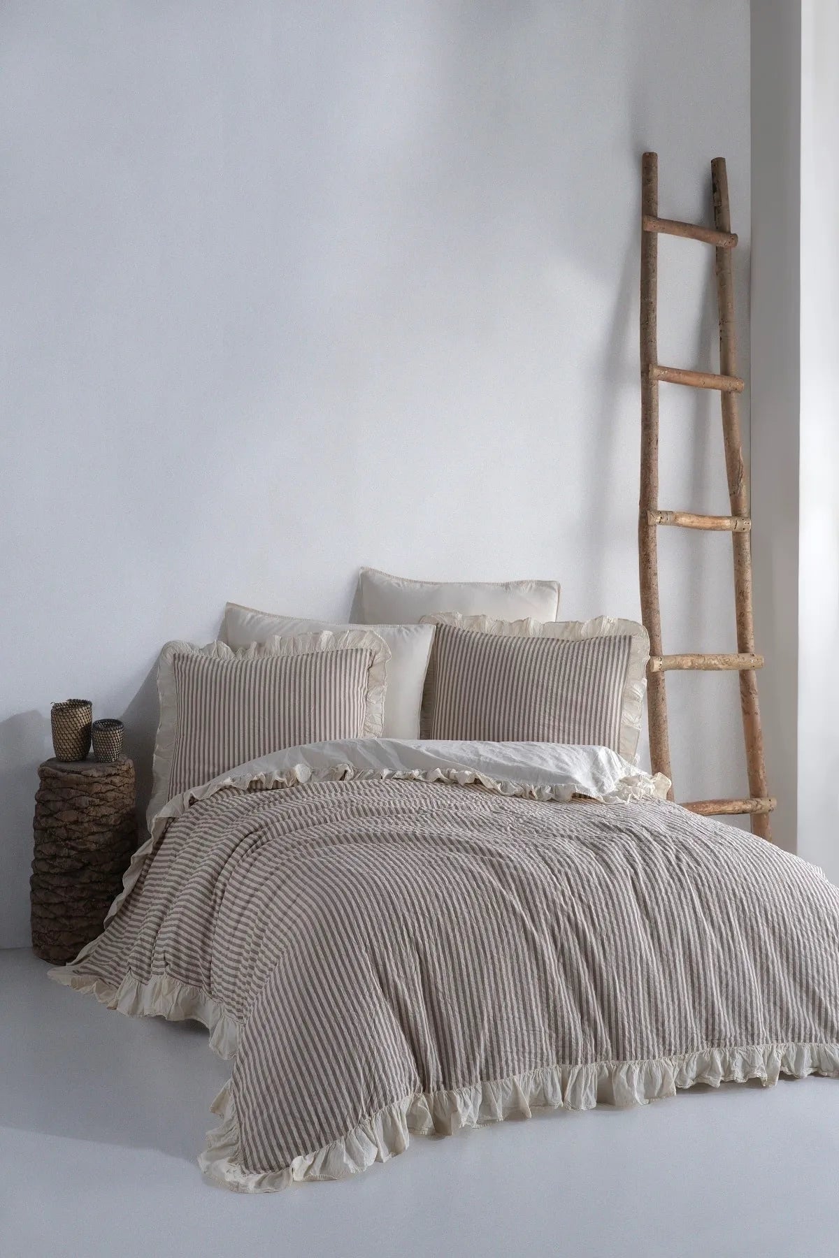 Soil 100% Cotton Ruffle Washable Duvet Cover Set