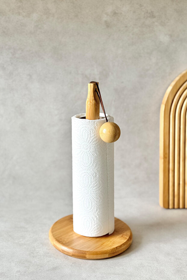 Bamboo Wooden Paper Towel Holder