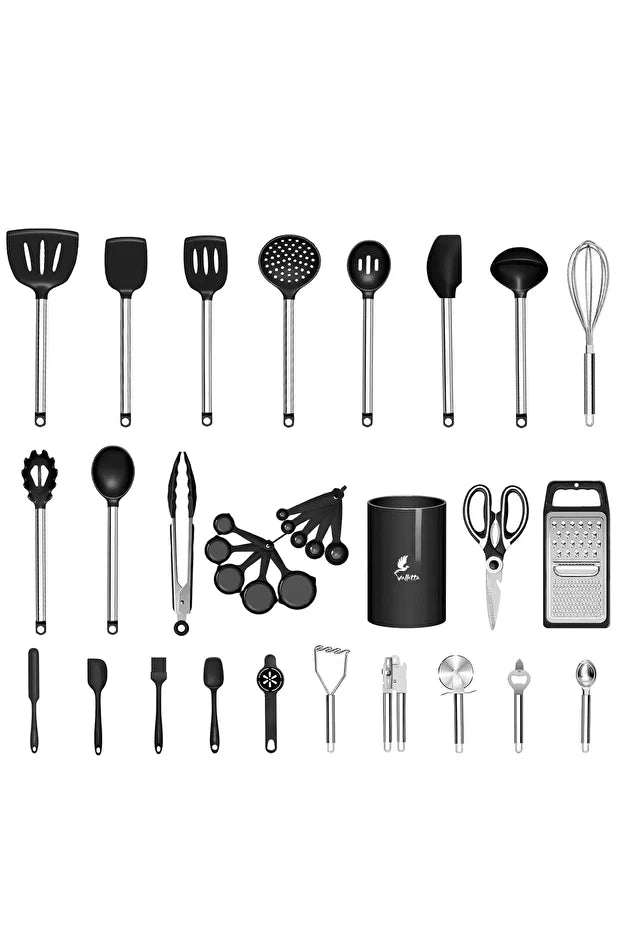 Marbella 35 Piece Stainless Steel Silicone Kitchen Set