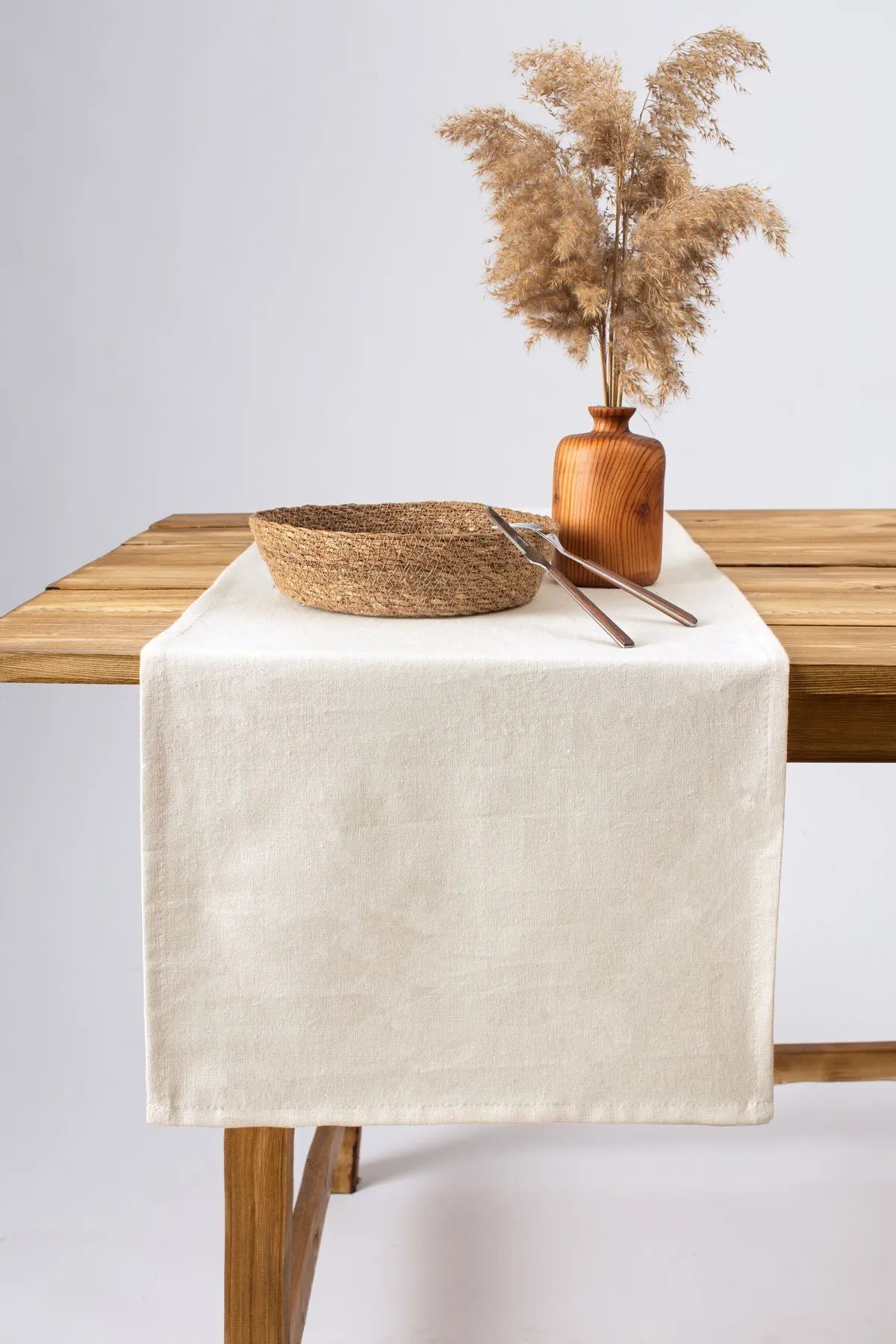 Organic Raw Texture Linen Runner 40 X 150 Cm