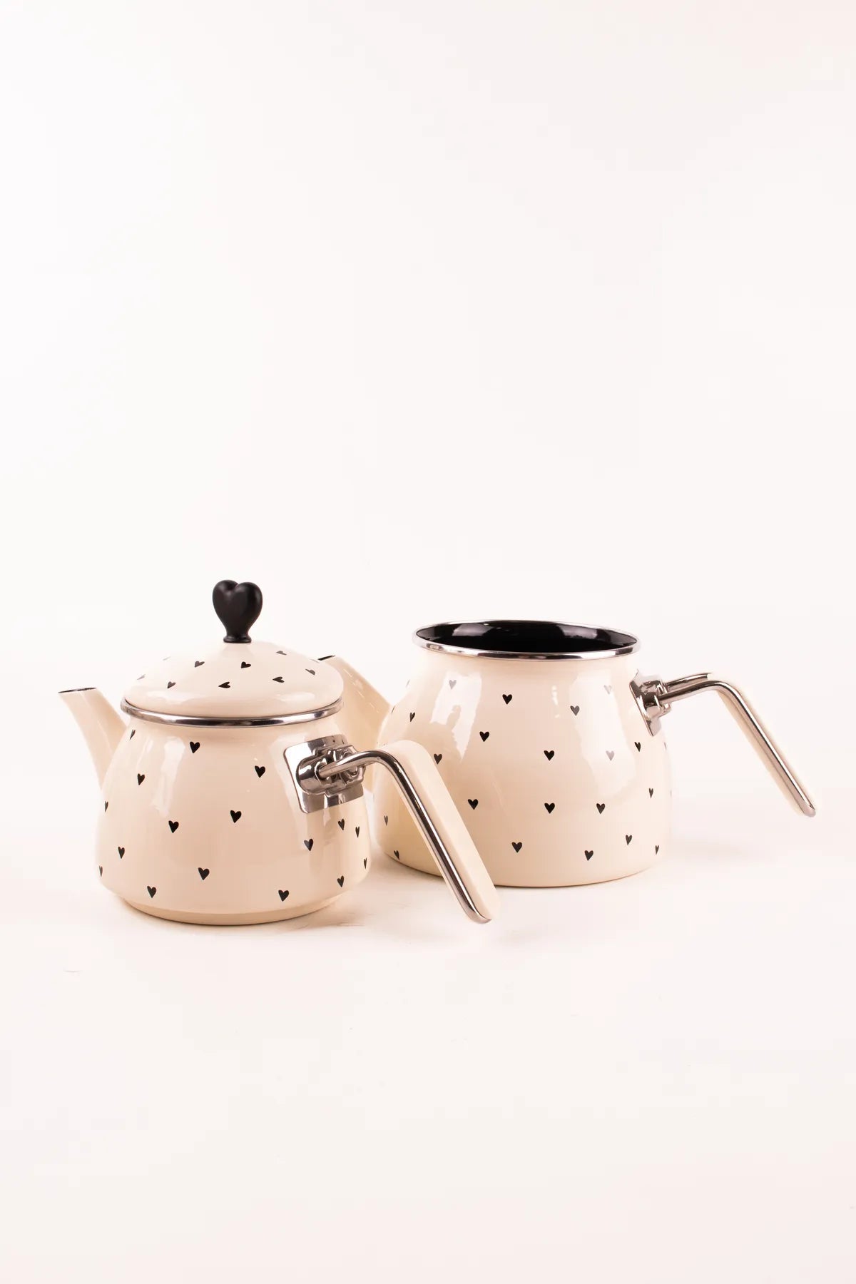 Black Cupid Enamel Teapot