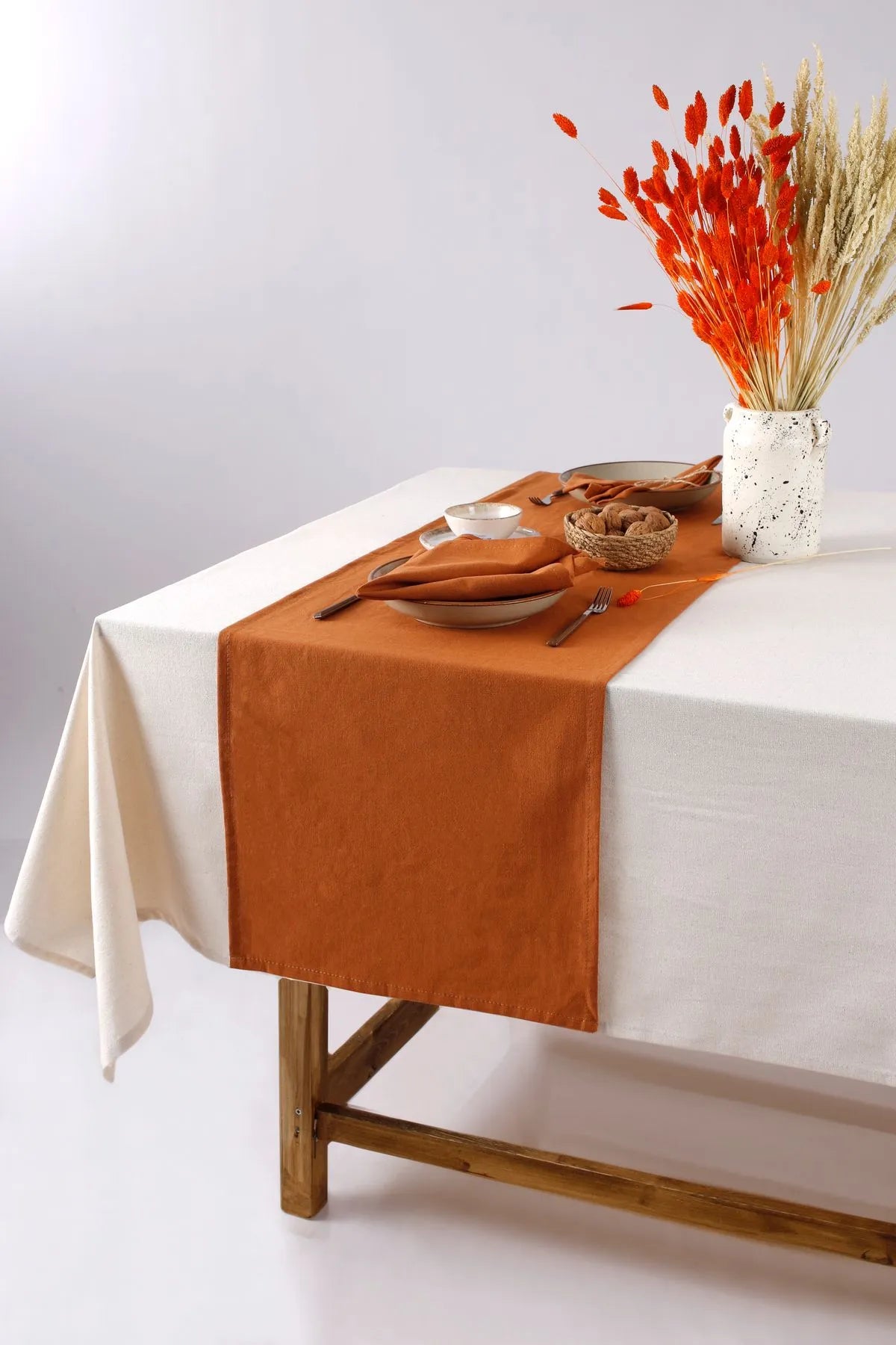 Organic Raw Linen Runner 40 X 150 Cm