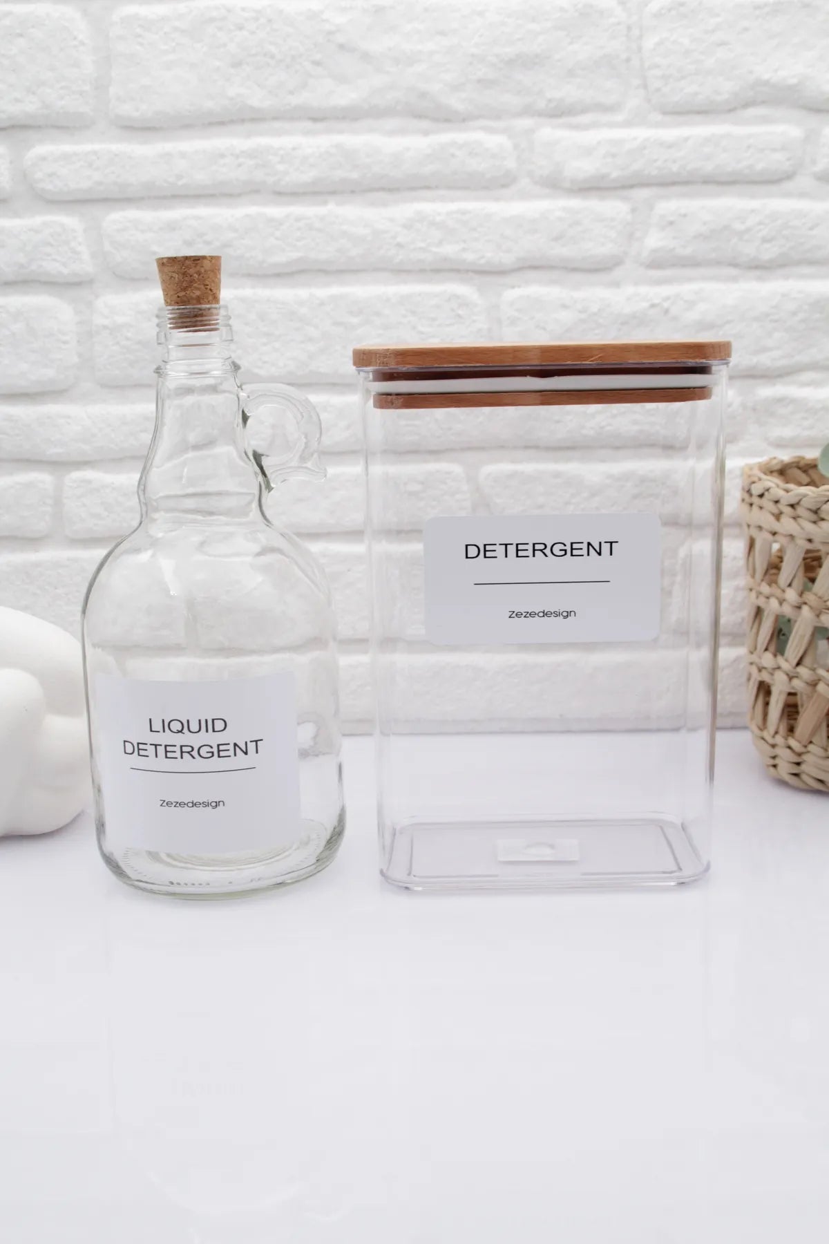 Wooden Lid 2 Piece Laundry Set