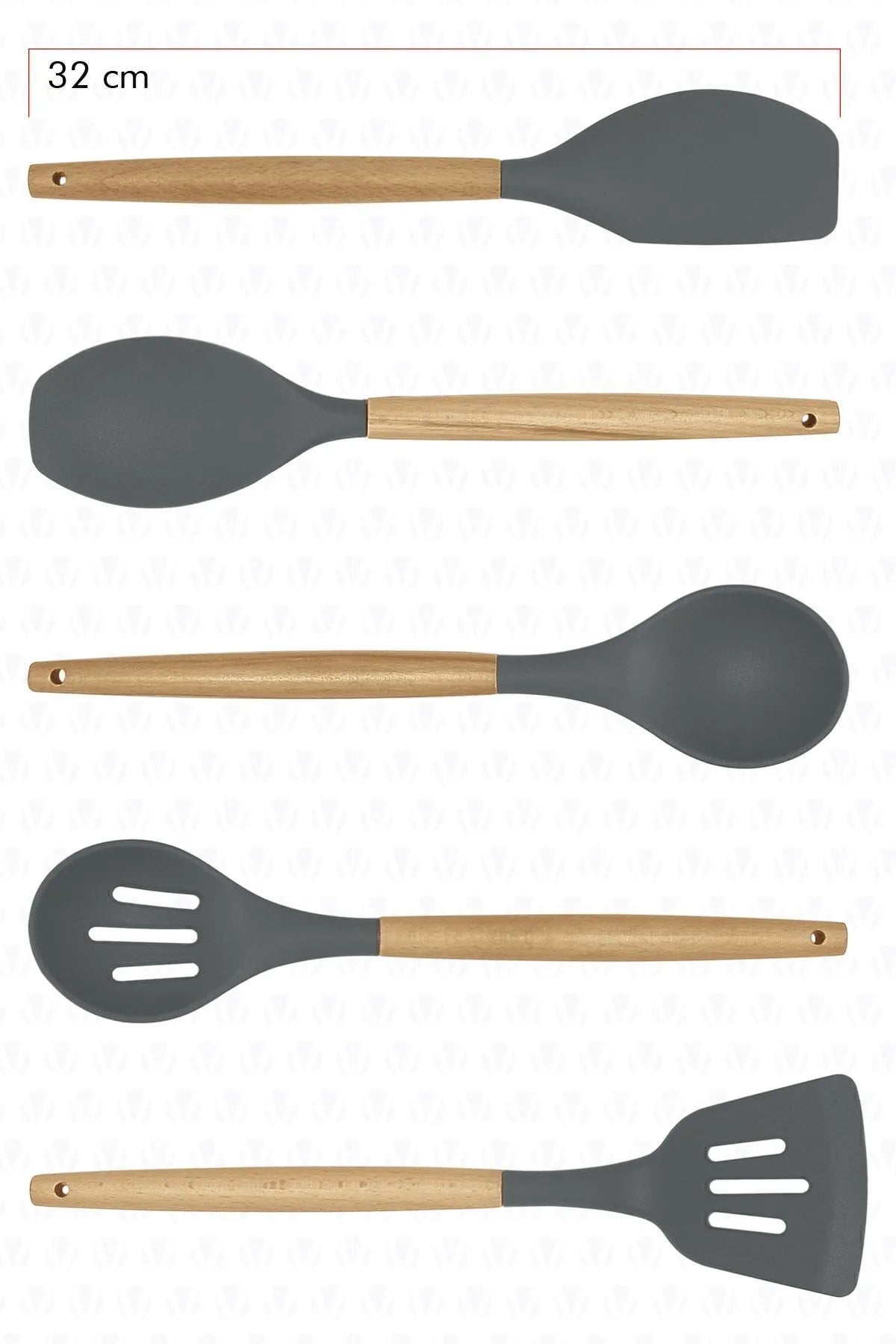 Lingo Bamboo 5 Piece Silicone Kitchen Set
