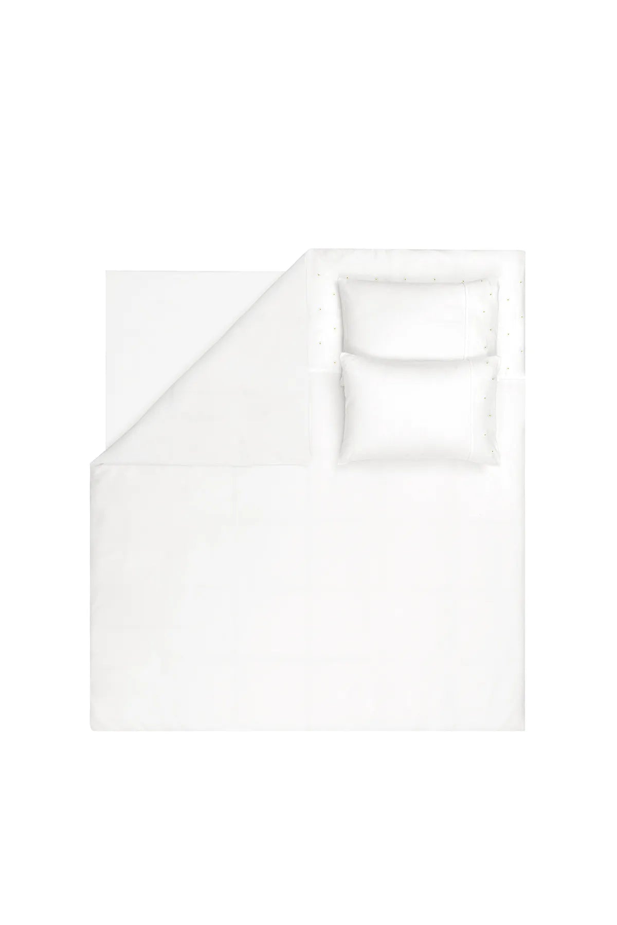 Flora Double Crepe Embroidered Duvet Cover Set - White