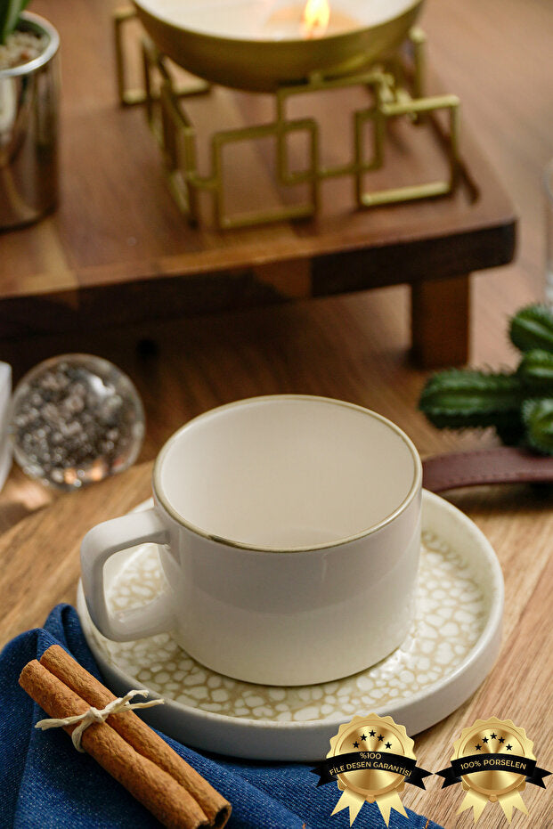 Side Porcelain Tea/Cappuccino Cup 2 Person Set