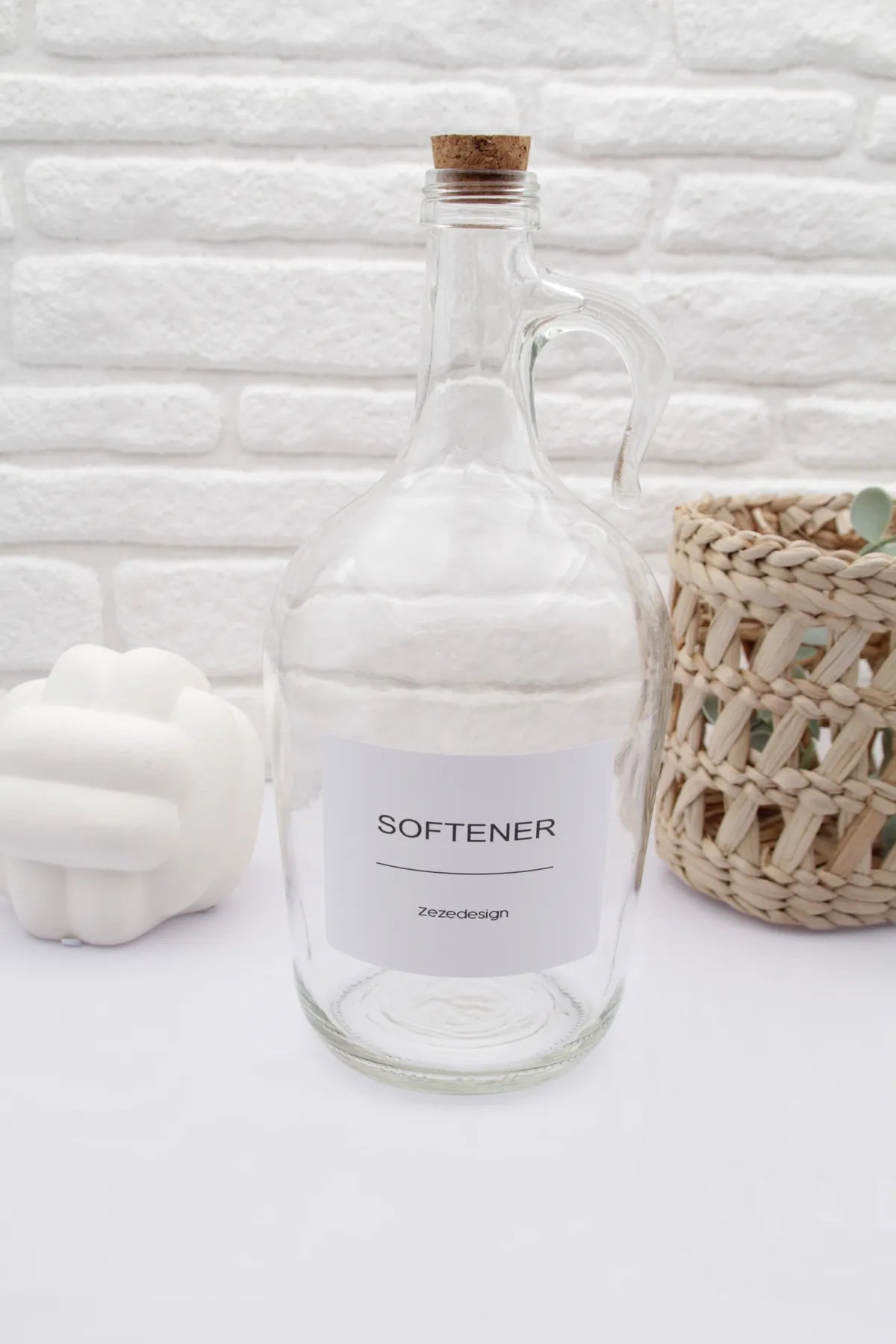 Wooden Lid Laundry Glass Bottles 1500 ml