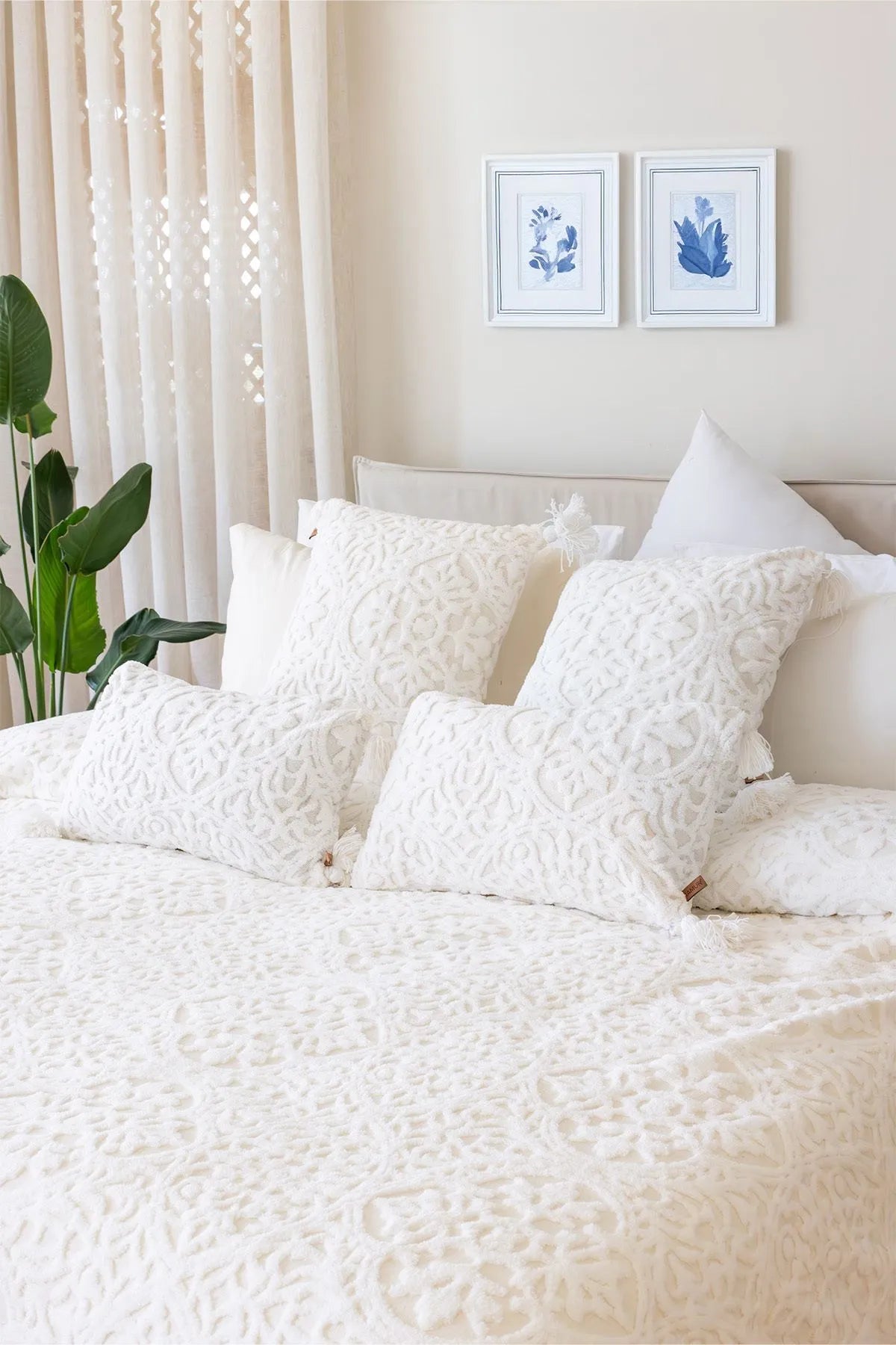 Motive Scandinavian Bedspread Set Bohemian Pattern