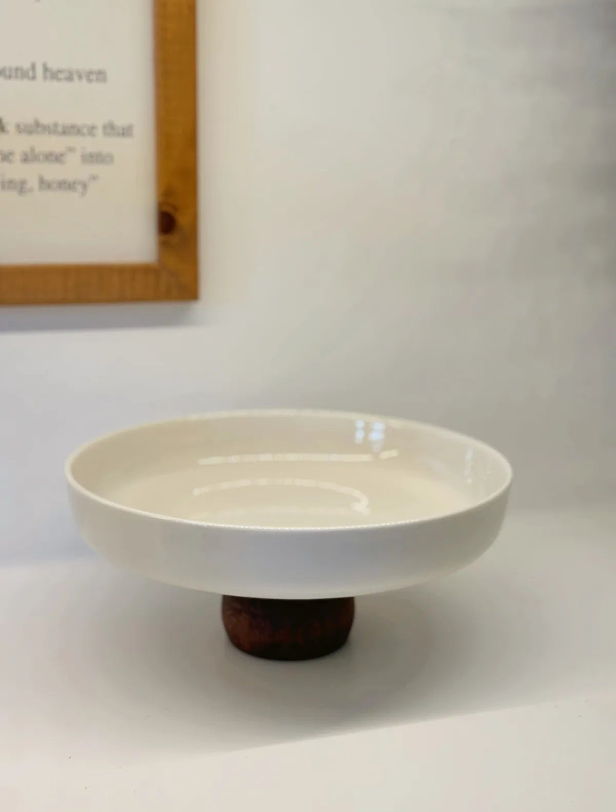 Wooden Legged Porcelain Bowl