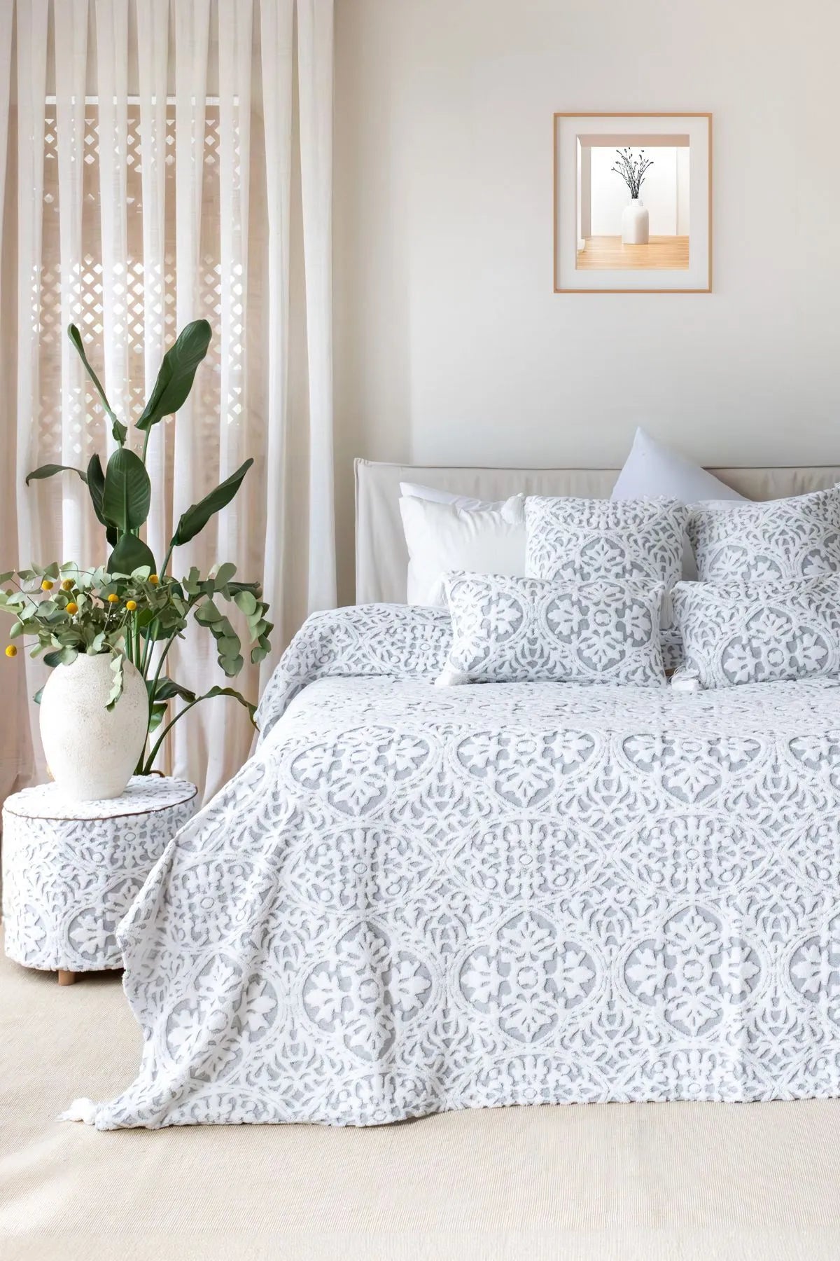 Motive Scandinavian Bedspread Set Bohemian Pattern