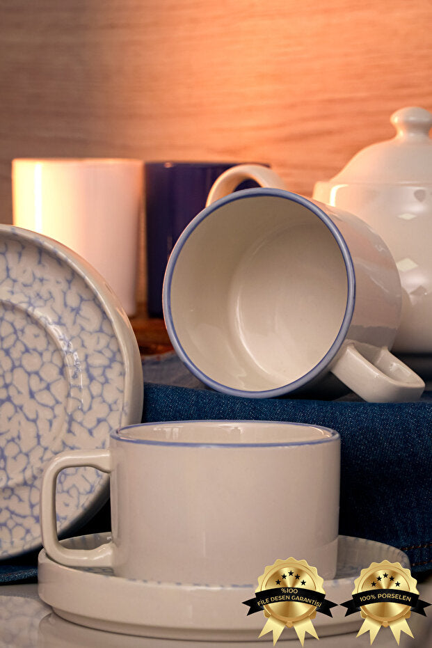 Dalya Porcelain Tea/Cappuccino Cup 2 Person Set