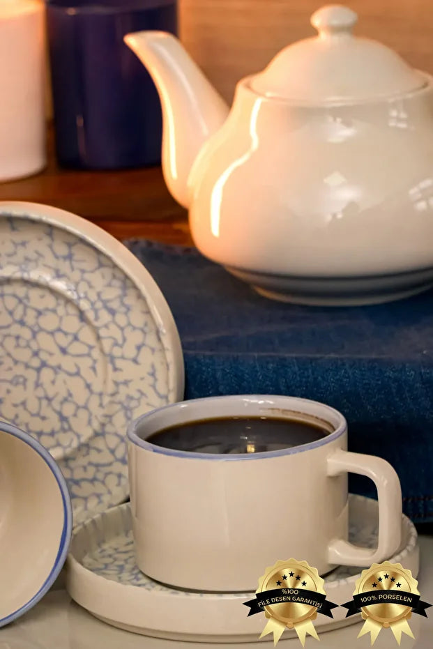 Dalya Porcelain Tea/Cappuccino Cup 2 Person Set