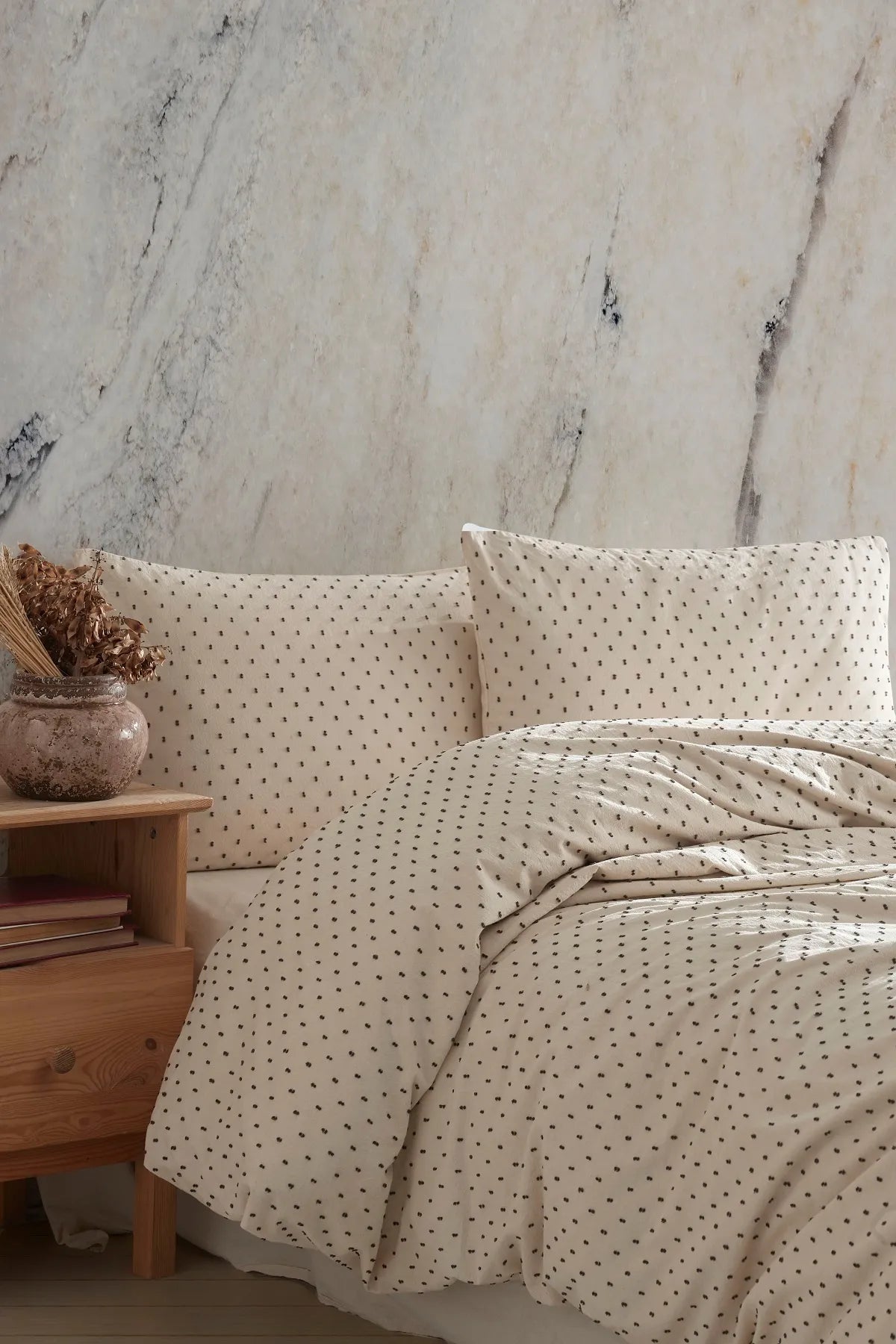 Freya Khaki 100% Cotton Washable Duvet Cover Set