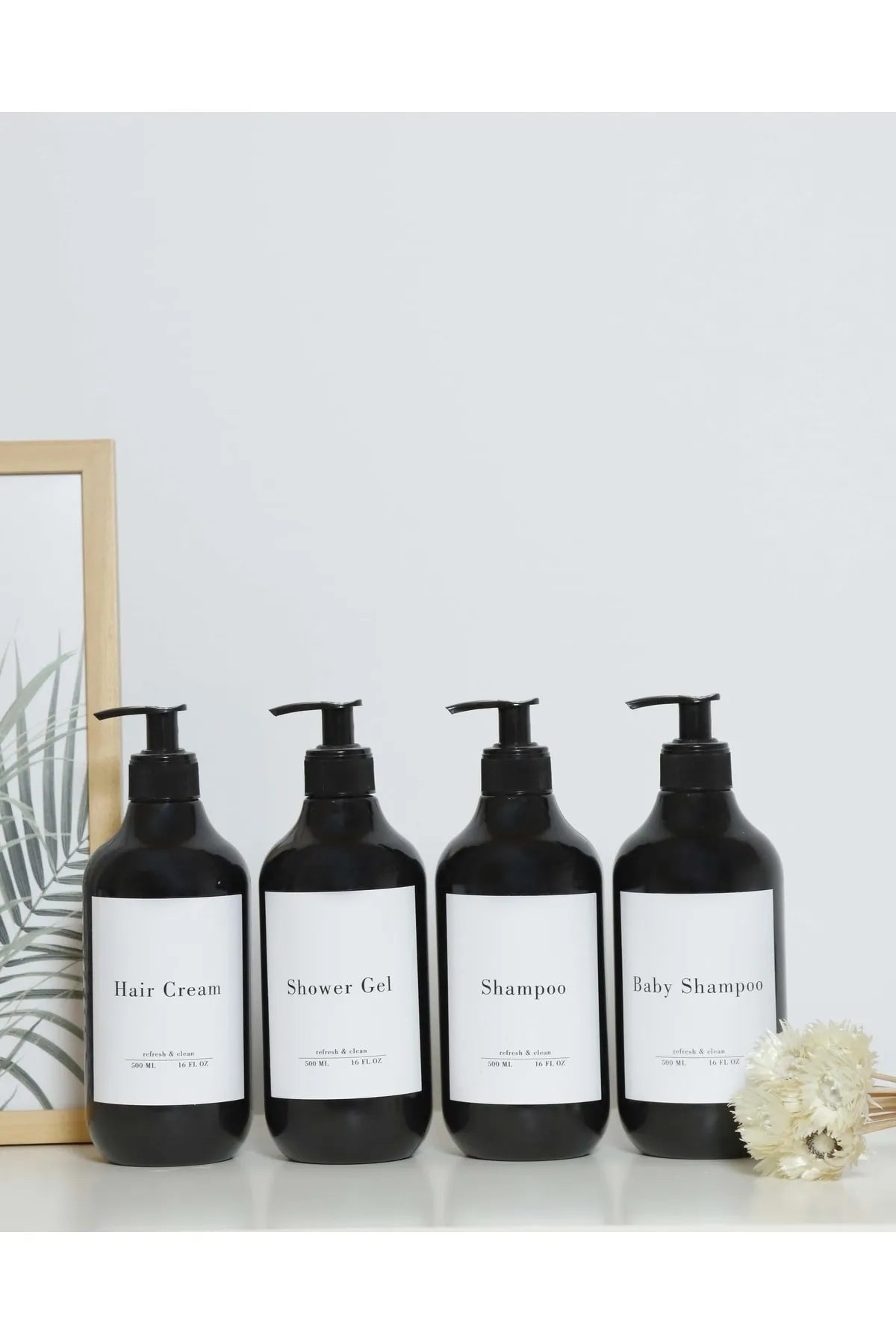Soap Dispenser Black Plastic Bottle - 500 ml